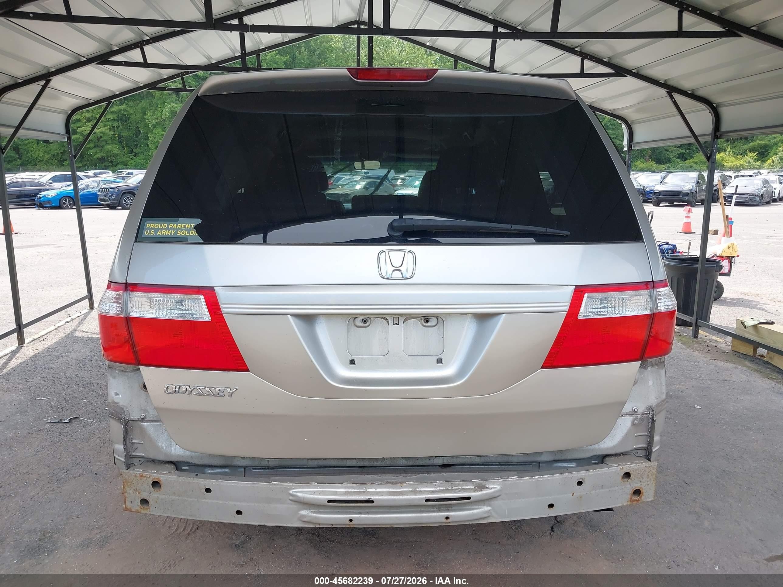 2007 Honda Odyssey Ex-l Silver vin: 5FNRL38647B456958