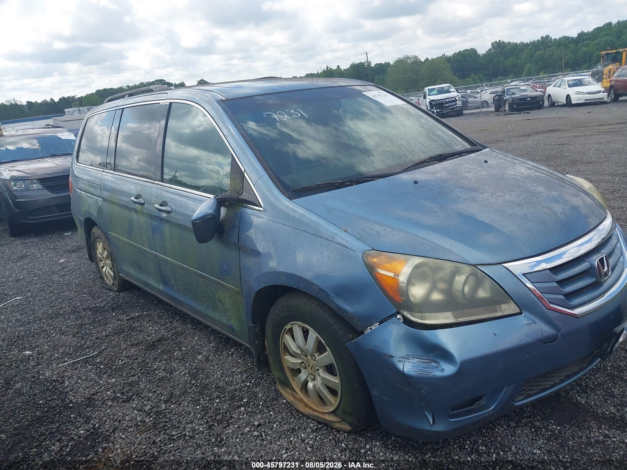 2008 Honda Odyssey Ex-l Light Blue vin: 5FNRL38648B104593