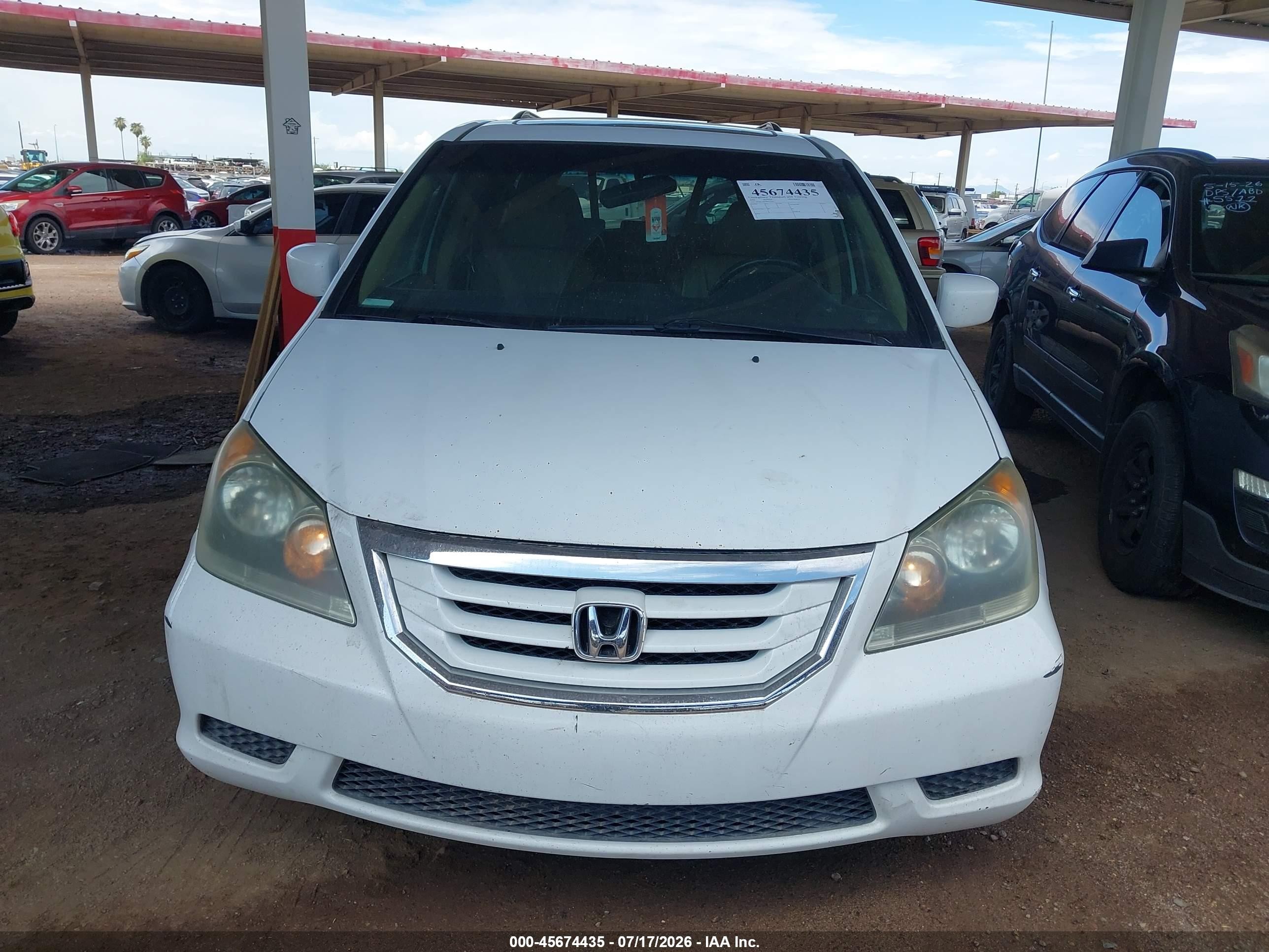 2008 Honda Odyssey Ex-l White vin: 5FNRL38648B417644