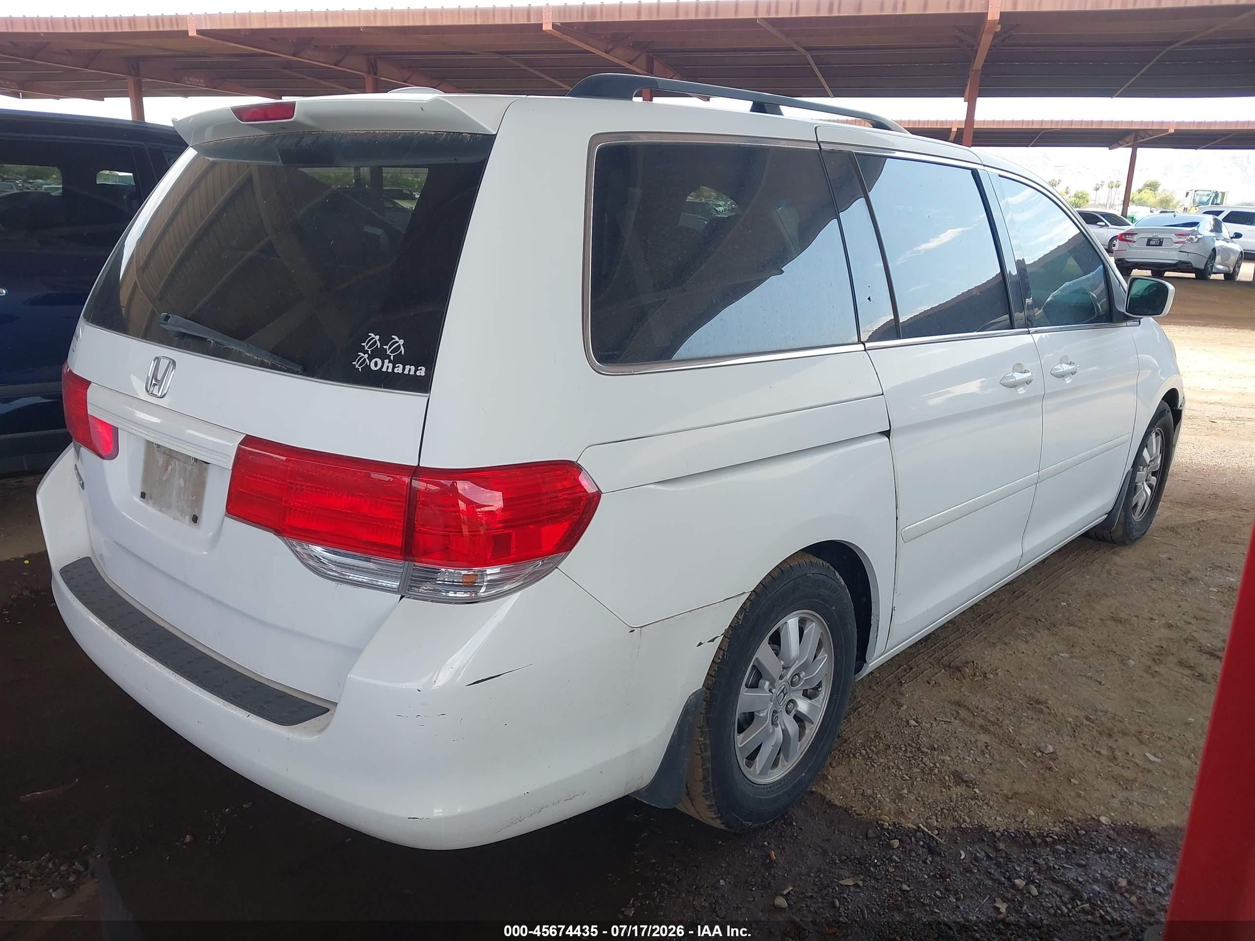 2008 Honda Odyssey Ex-l White vin: 5FNRL38648B417644