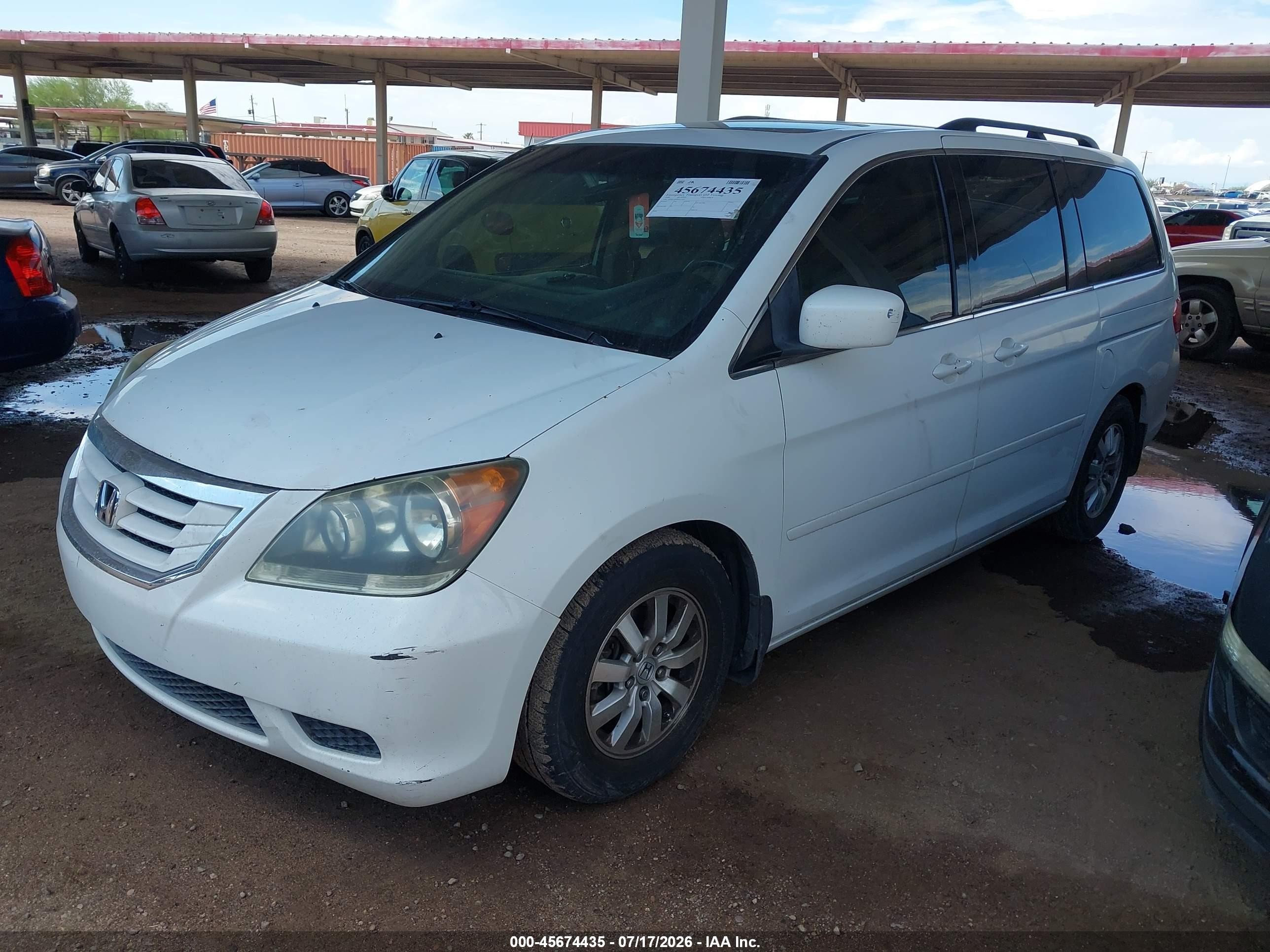 2008 Honda Odyssey Ex-l White vin: 5FNRL38648B417644