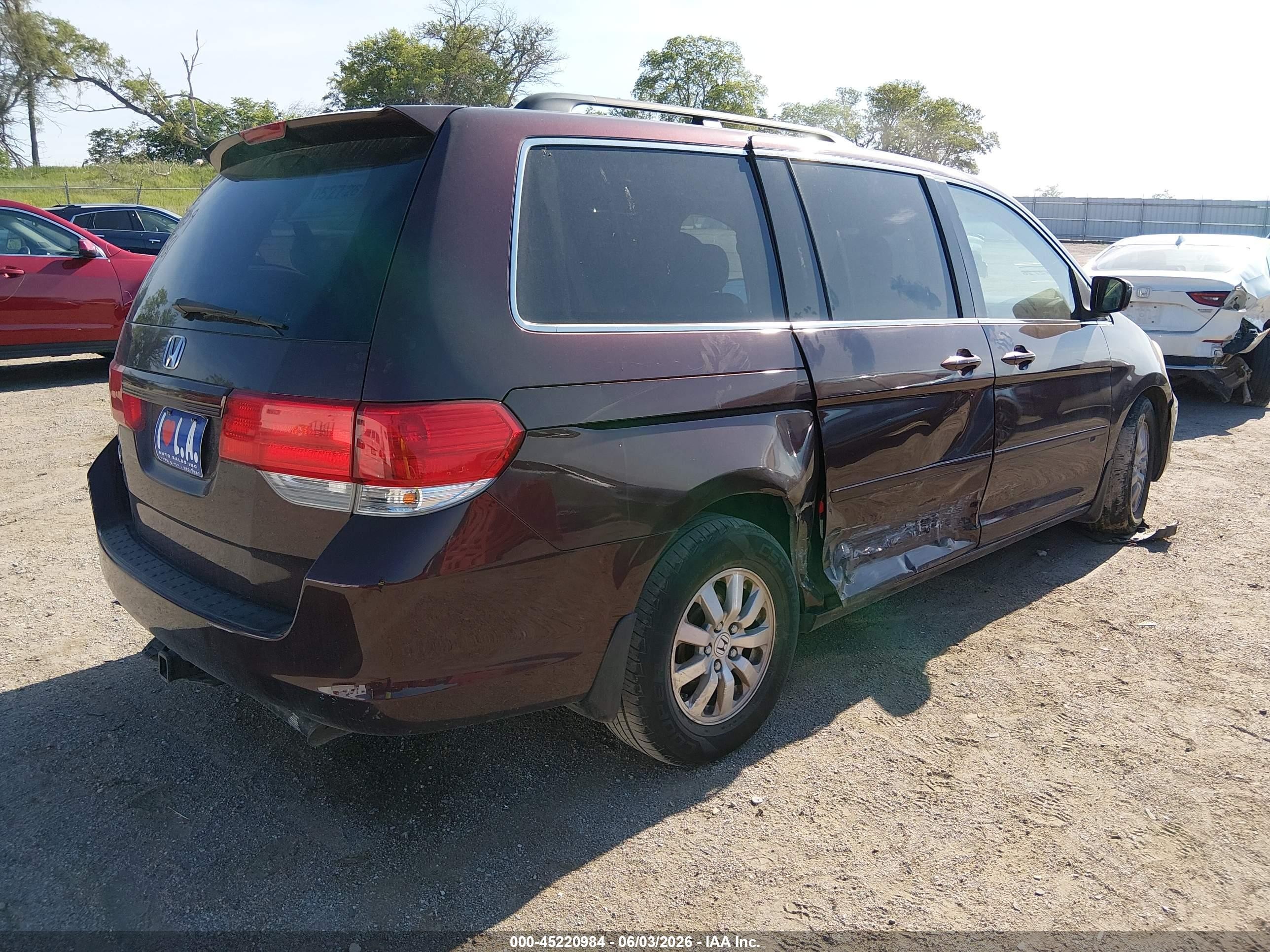 2009 Honda Odyssey Ex-l Maroon vin: 5FNRL38649B003541