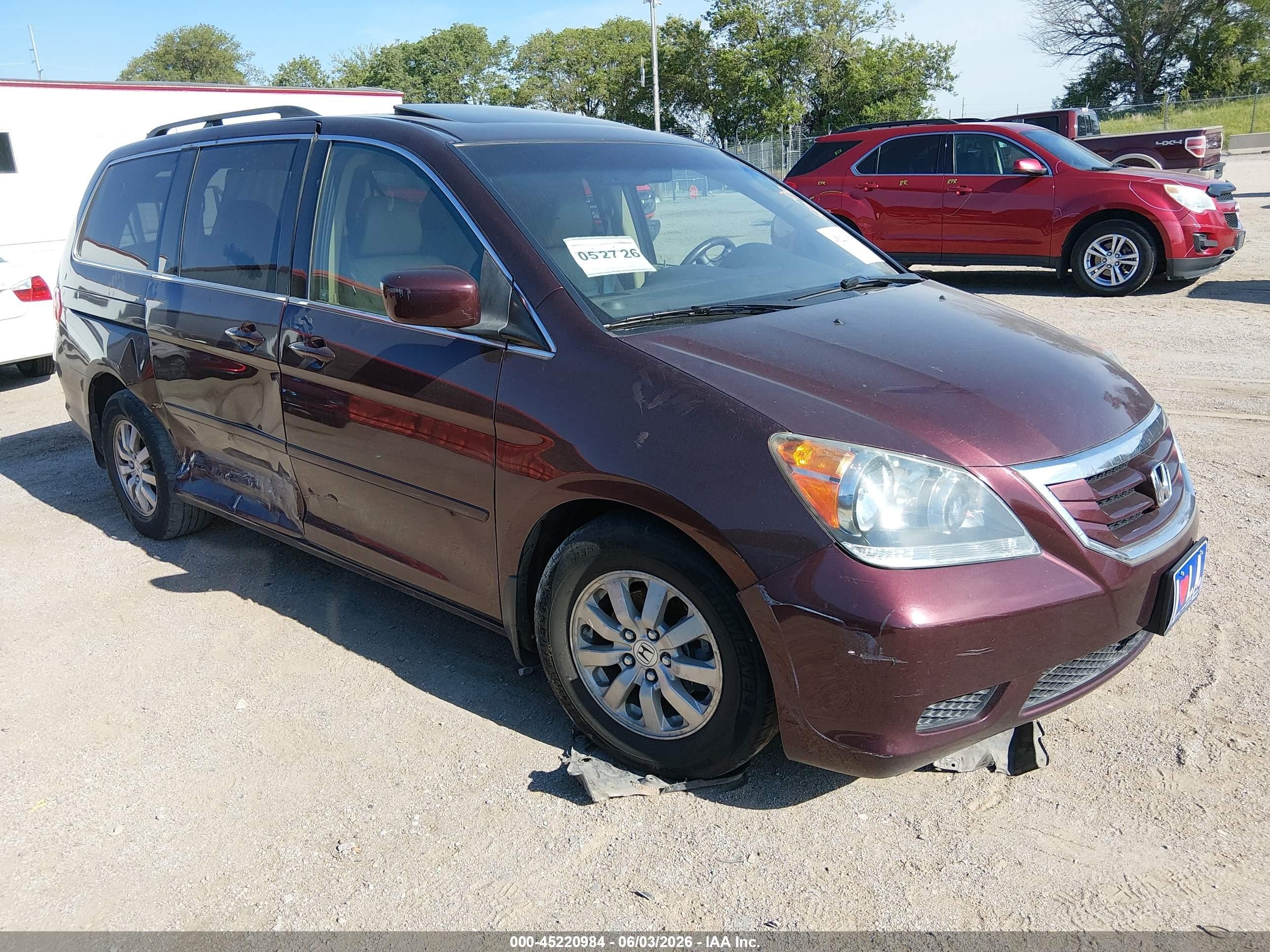 2009 Honda Odyssey Ex-l Maroon vin: 5FNRL38649B003541