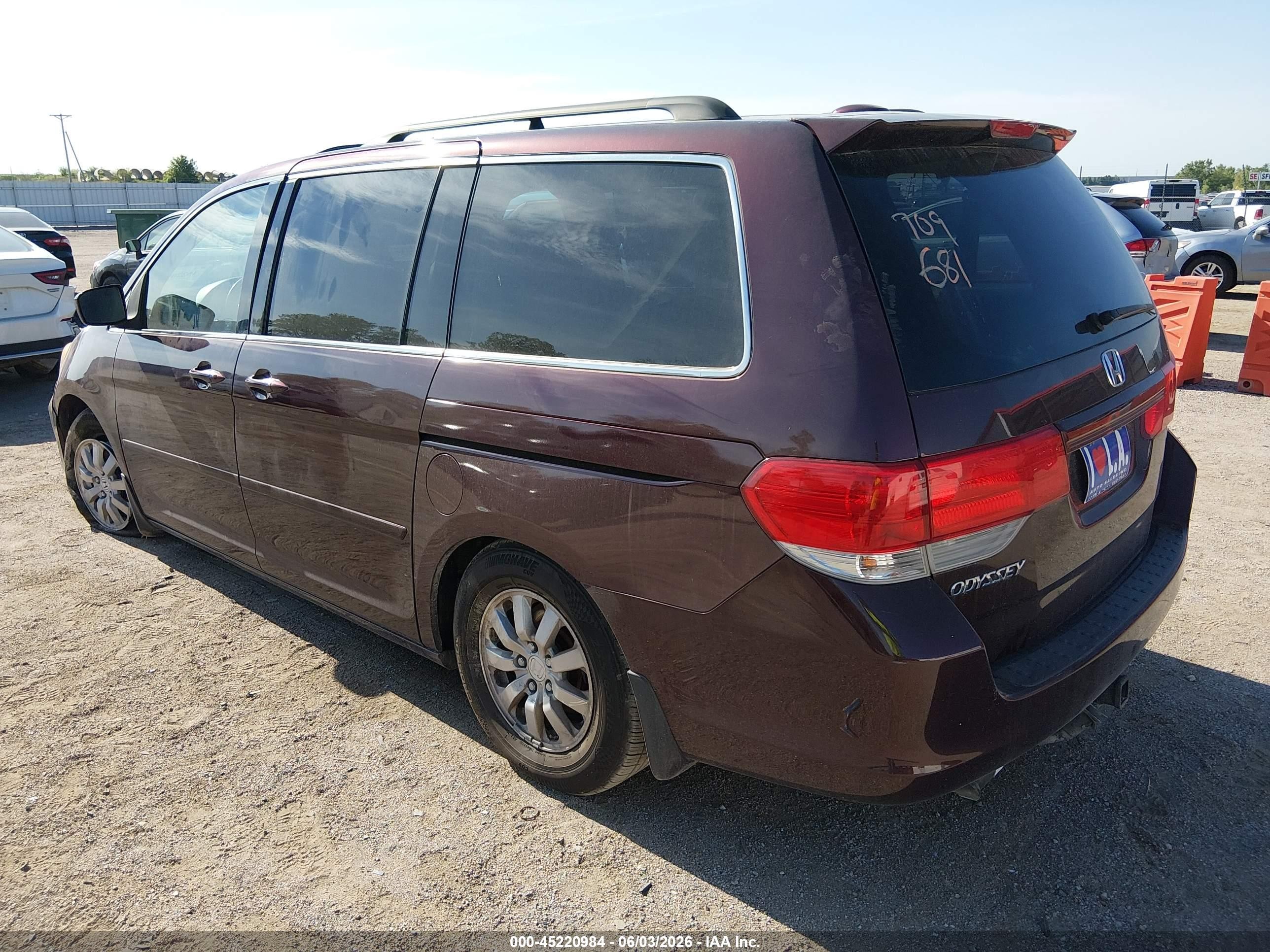 2009 Honda Odyssey Ex-l Maroon vin: 5FNRL38649B003541