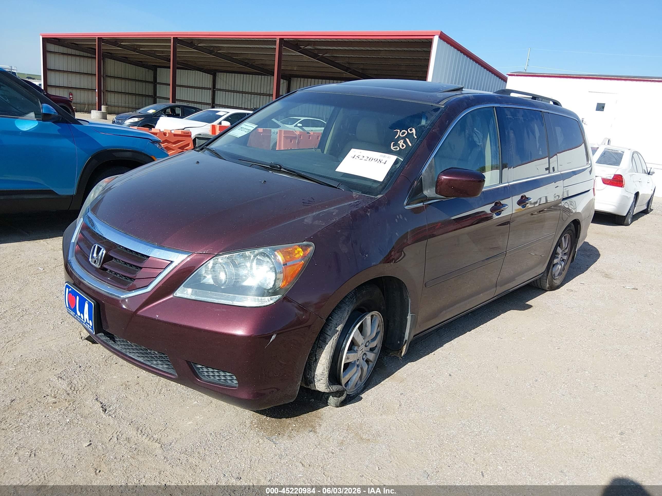 2009 Honda Odyssey Ex-l Maroon vin: 5FNRL38649B003541