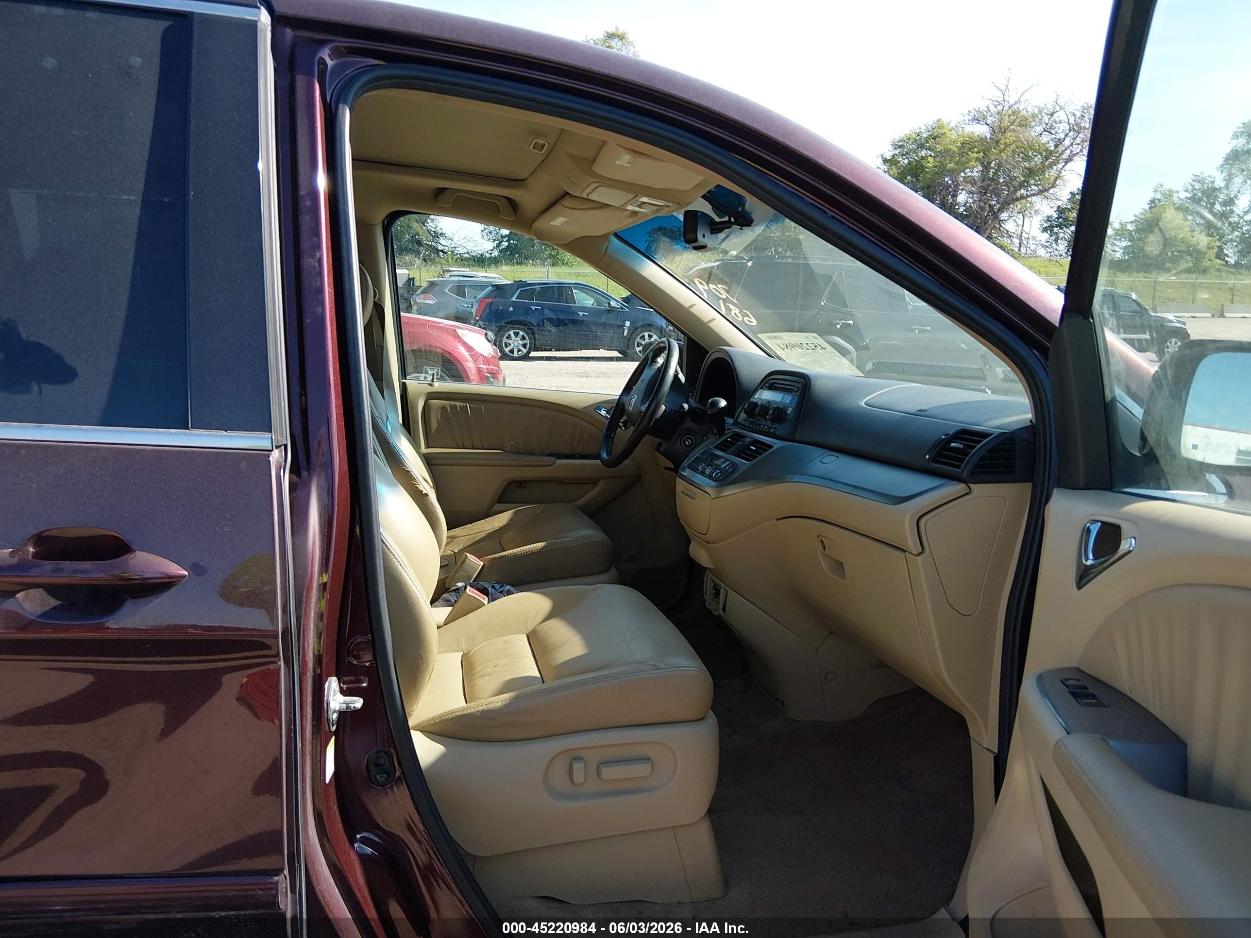 2009 Honda Odyssey Ex-l Maroon vin: 5FNRL38649B003541