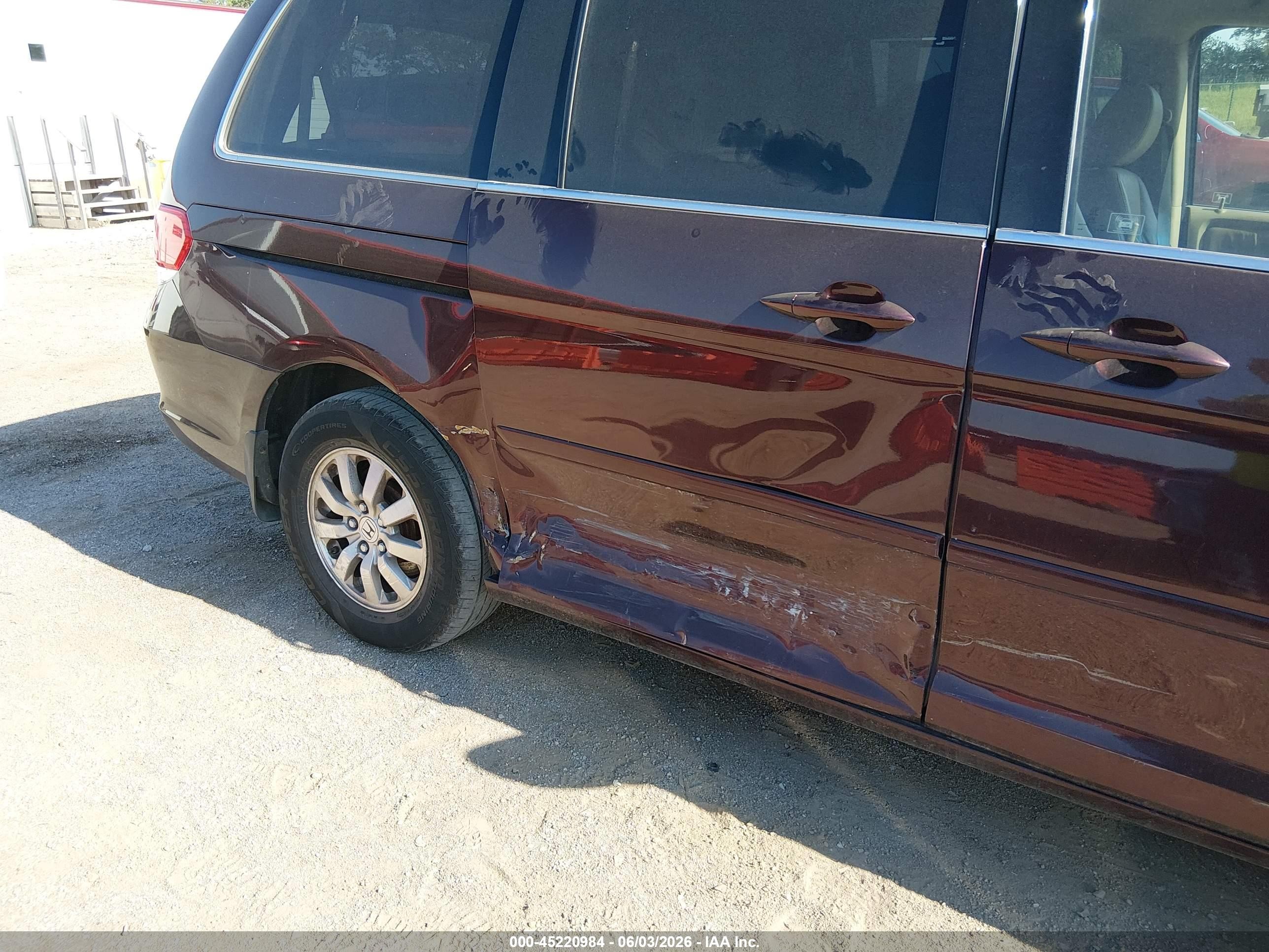 2009 Honda Odyssey Ex-l Maroon vin: 5FNRL38649B003541