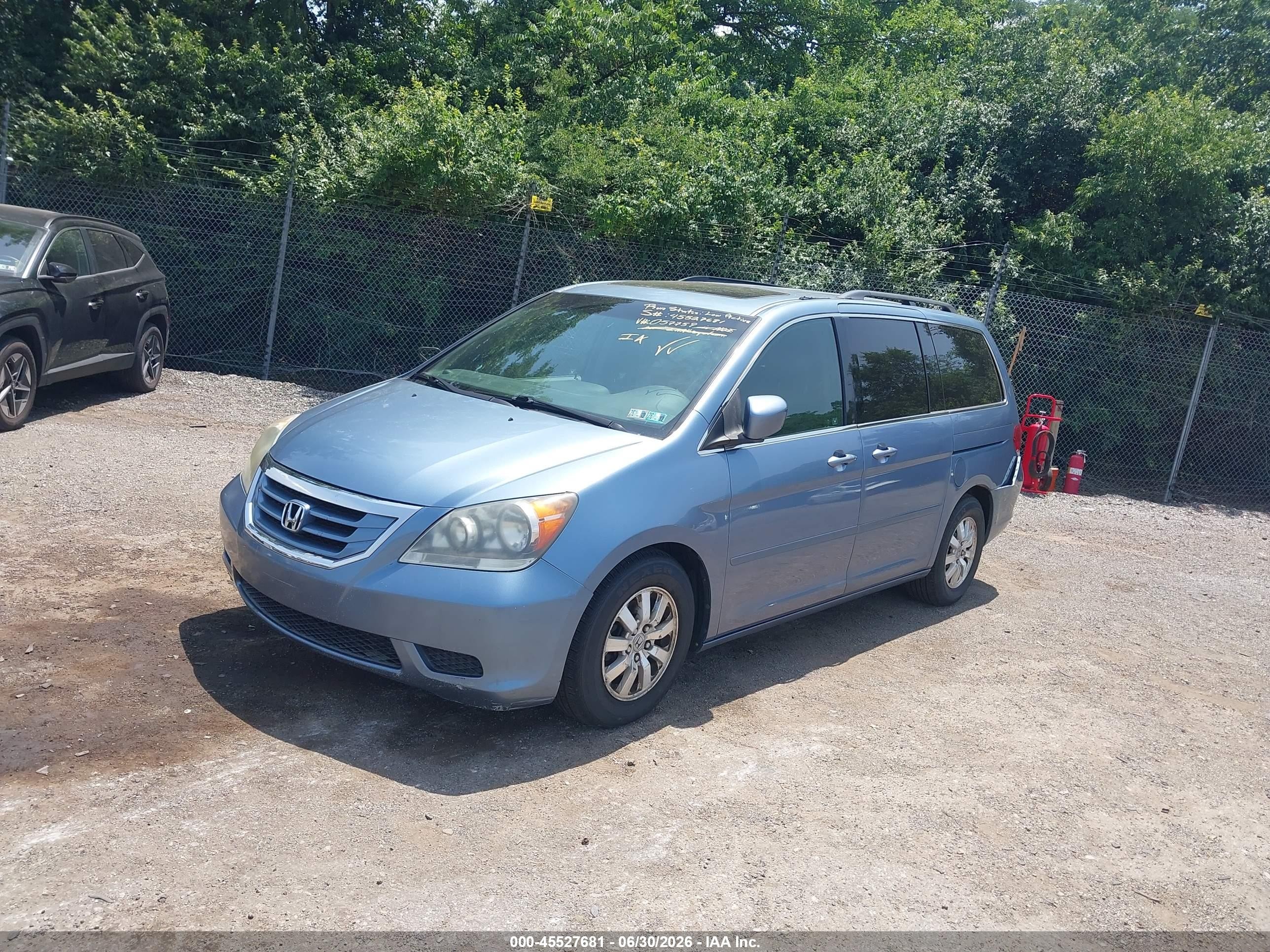 2009 Honda Odyssey Ex-l Light Blue vin: 5FNRL38649B057759