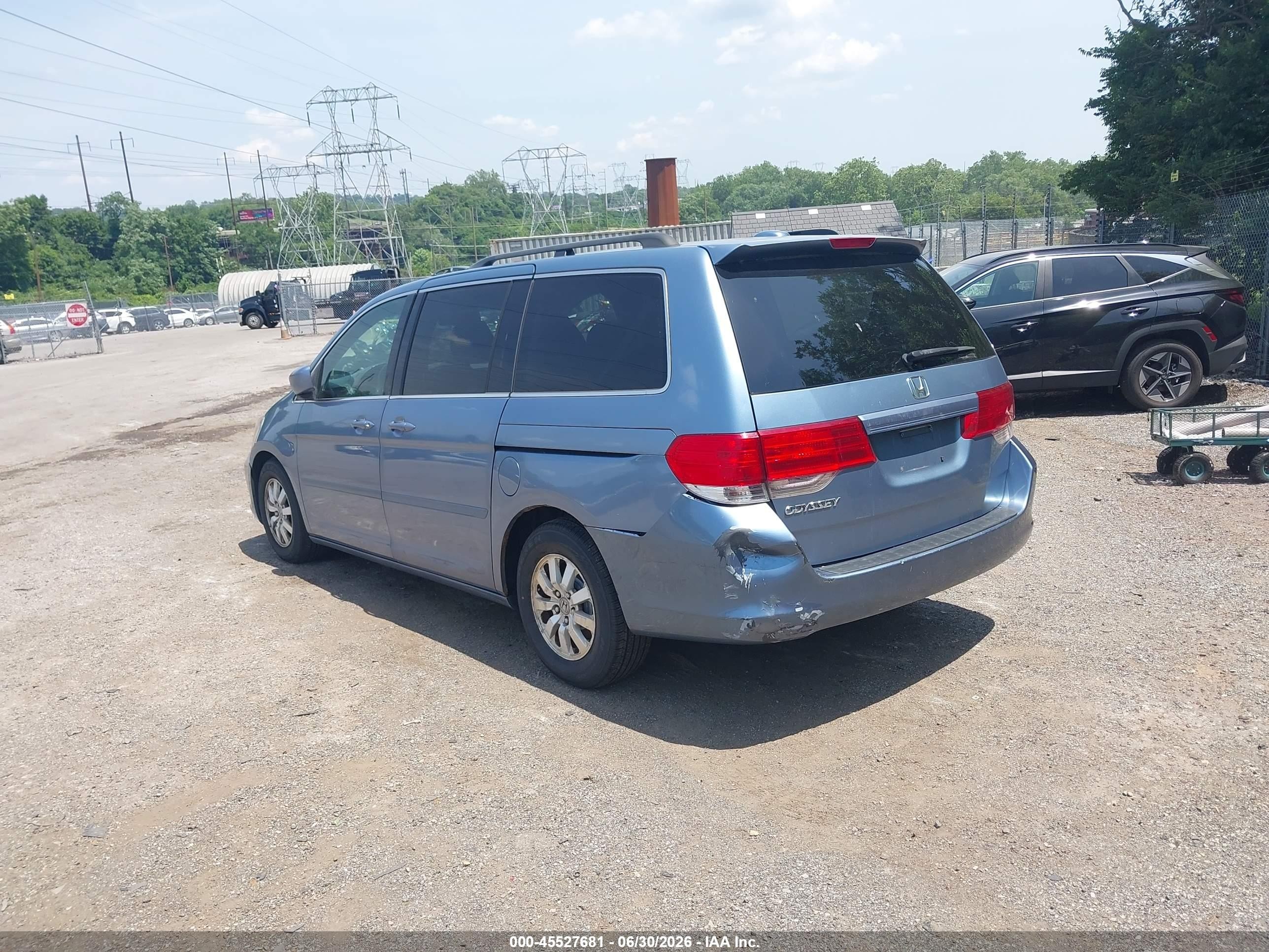 2009 Honda Odyssey Ex-l Light Blue vin: 5FNRL38649B057759