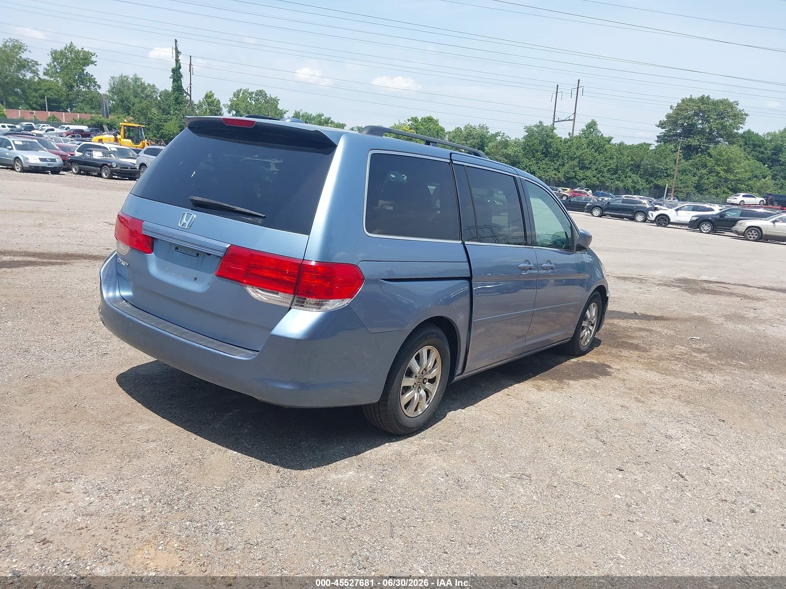2009 Honda Odyssey Ex-l Light Blue vin: 5FNRL38649B057759