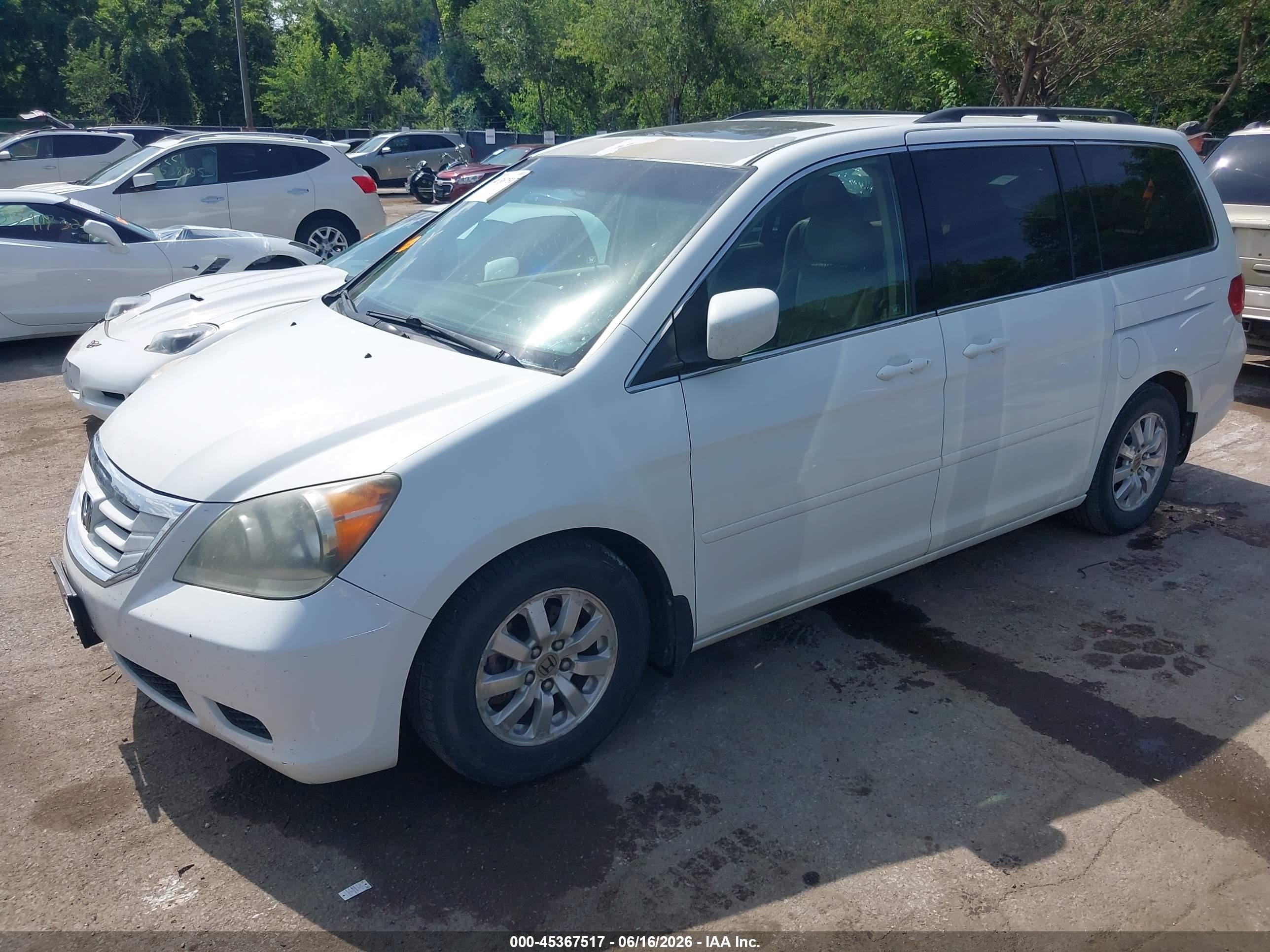 2009 Honda Odyssey Ex-l White vin: 5FNRL38649B401493