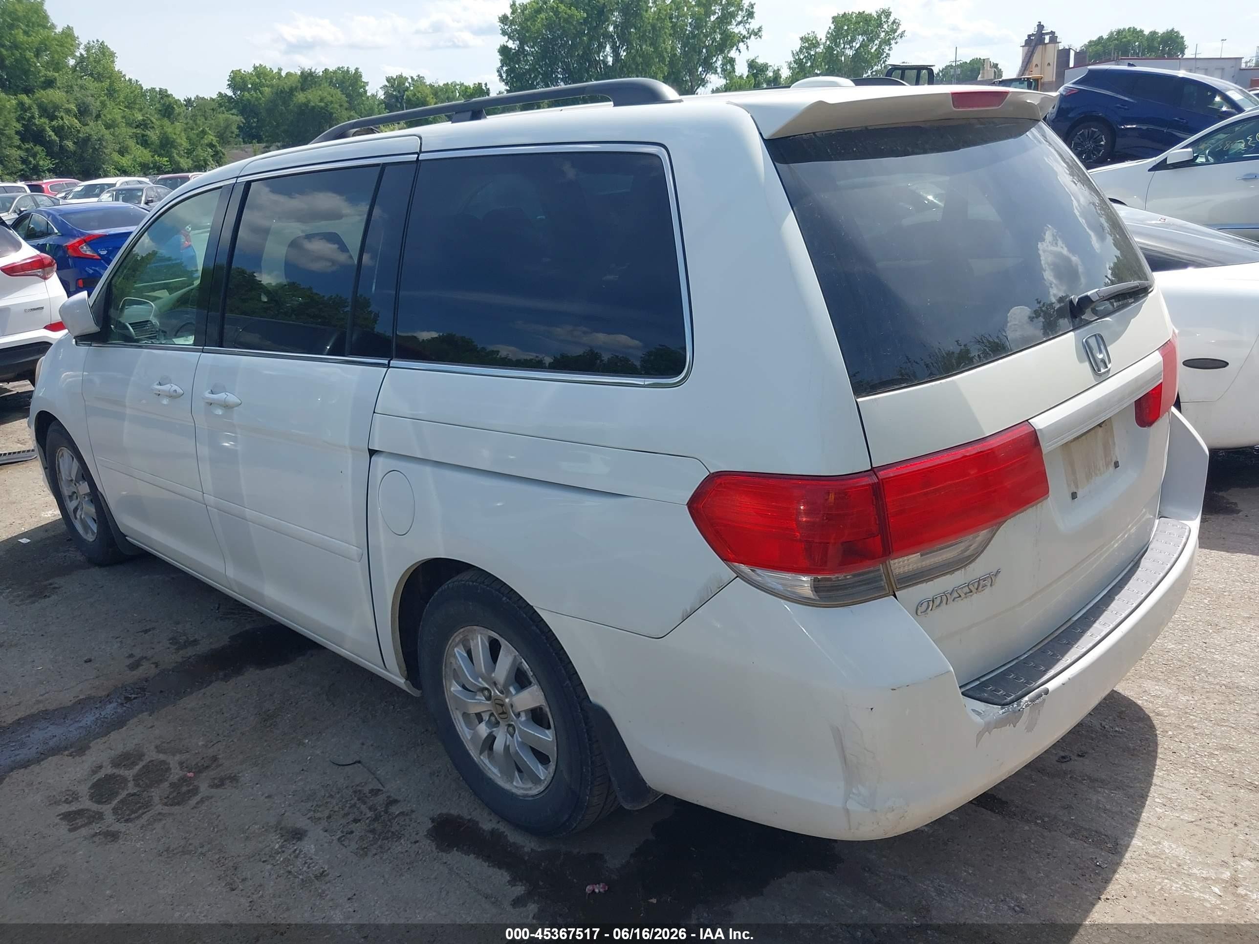 2009 Honda Odyssey Ex-l White vin: 5FNRL38649B401493