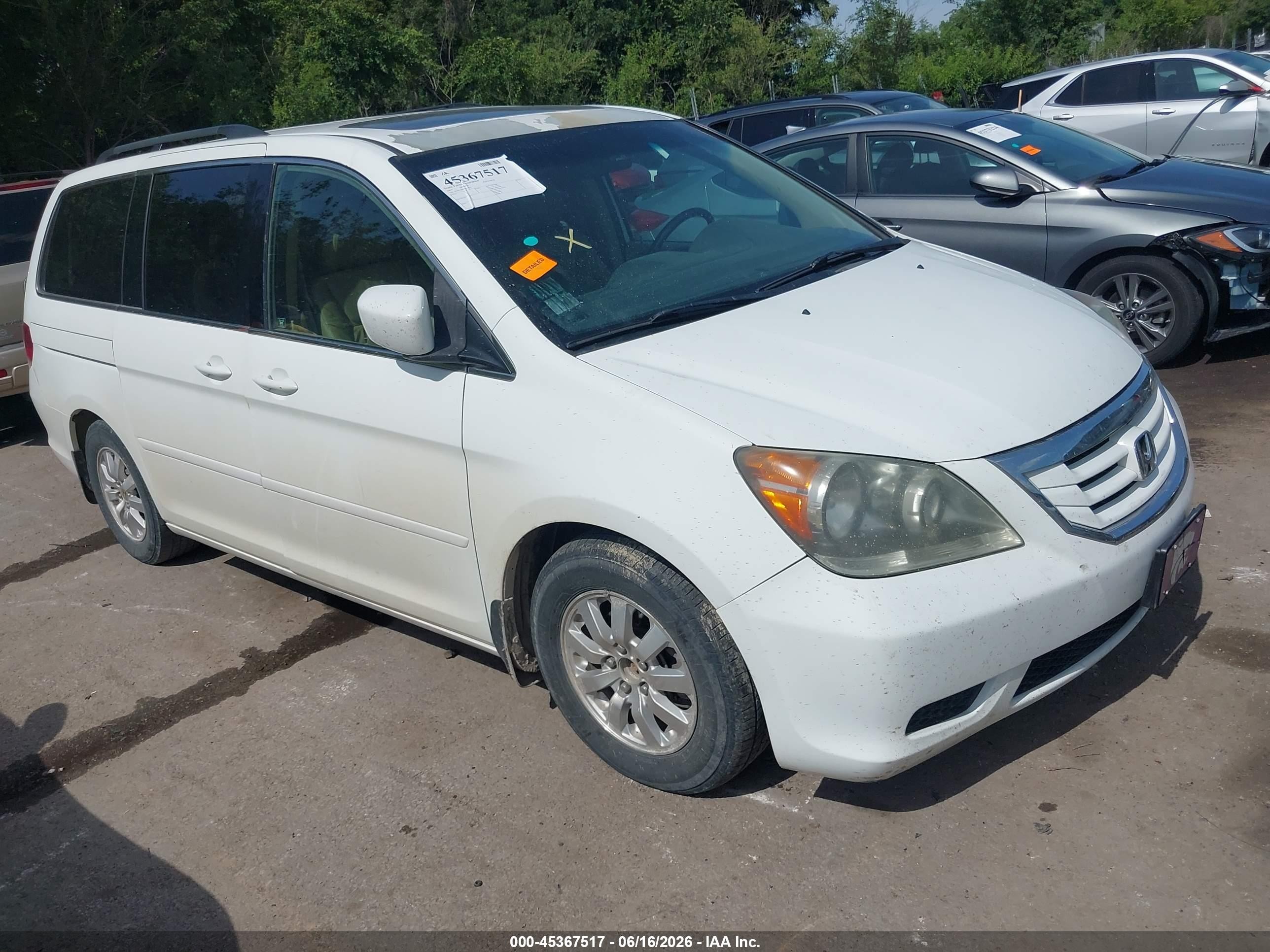 2009 Honda Odyssey Ex-l White vin: 5FNRL38649B401493