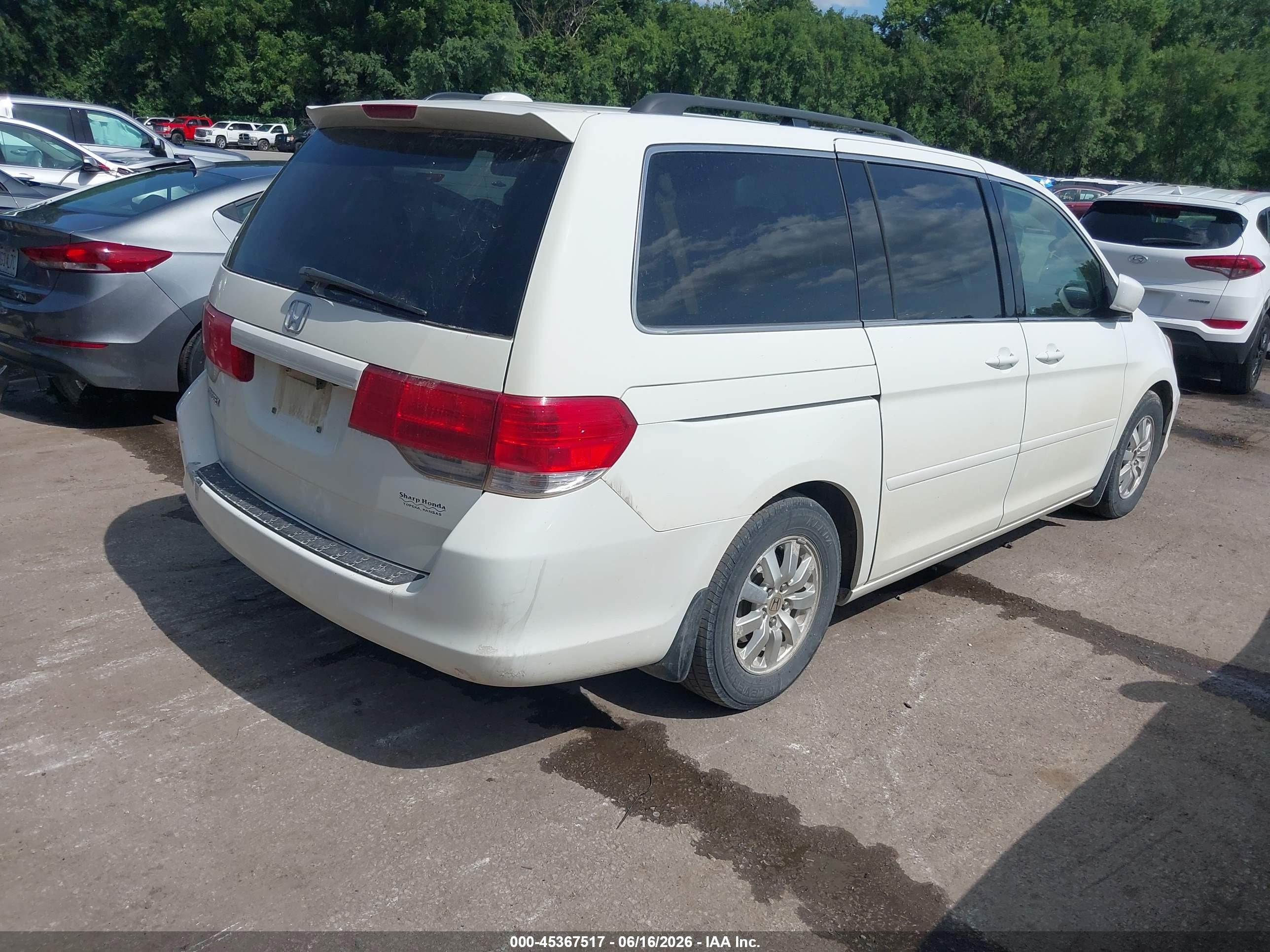 2009 Honda Odyssey Ex-l White vin: 5FNRL38649B401493
