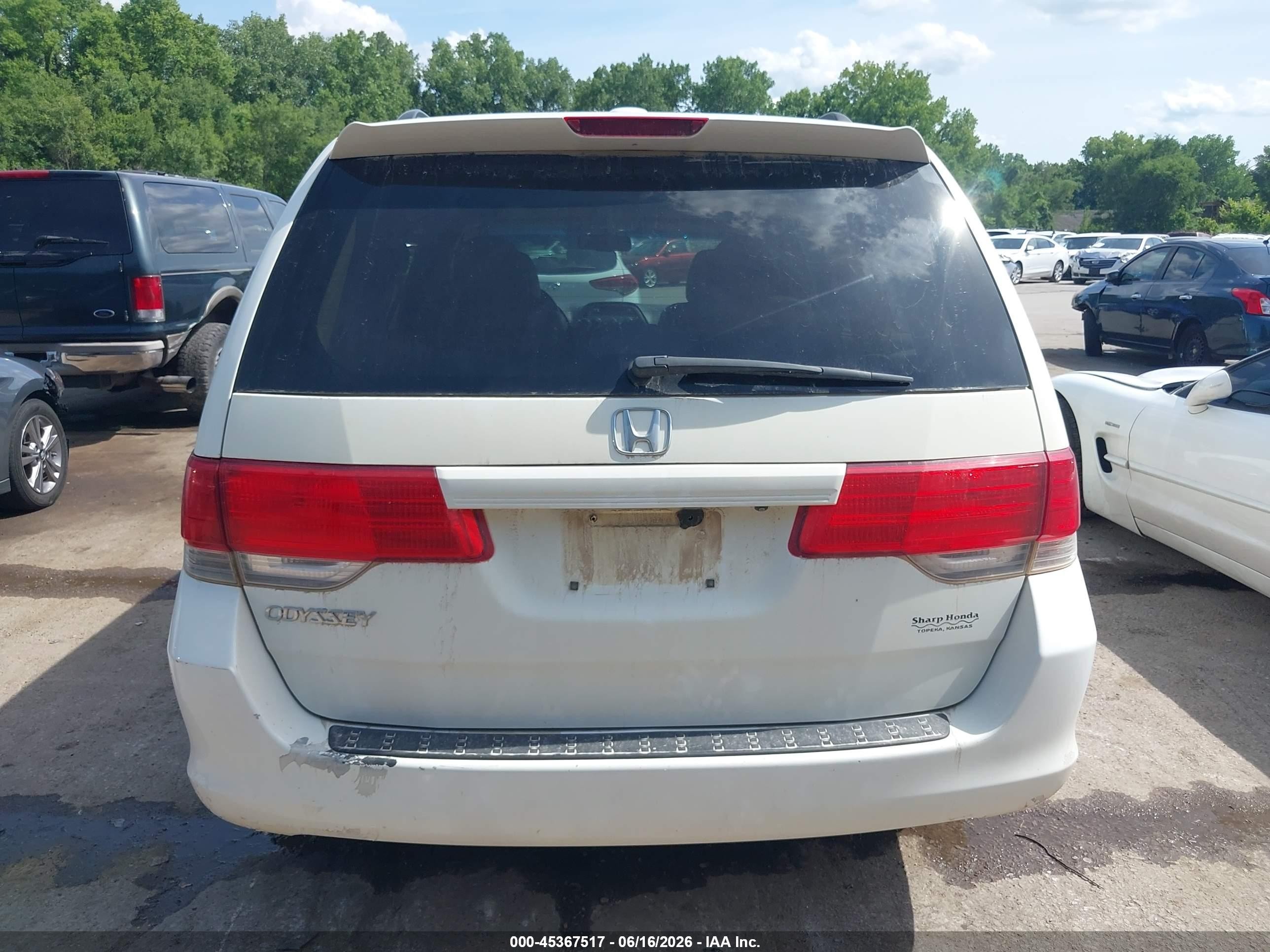 2009 Honda Odyssey Ex-l White vin: 5FNRL38649B401493