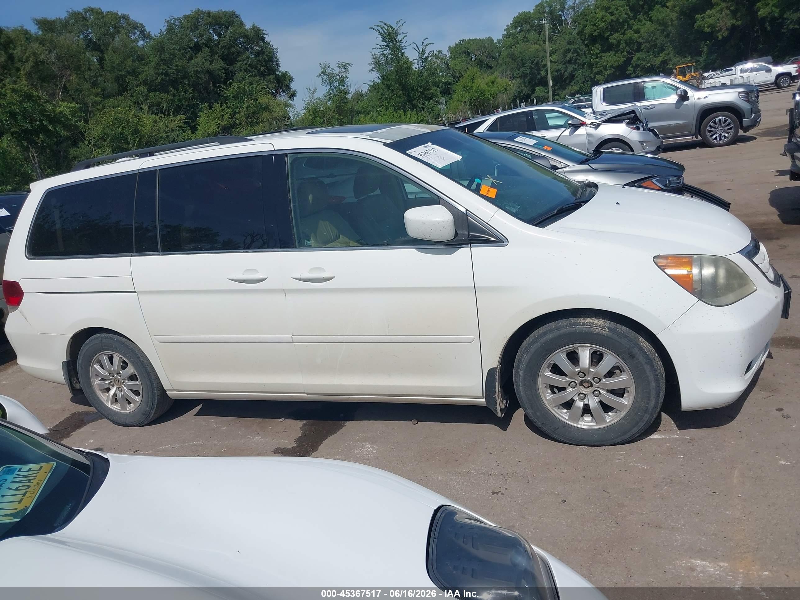 2009 Honda Odyssey Ex-l White vin: 5FNRL38649B401493