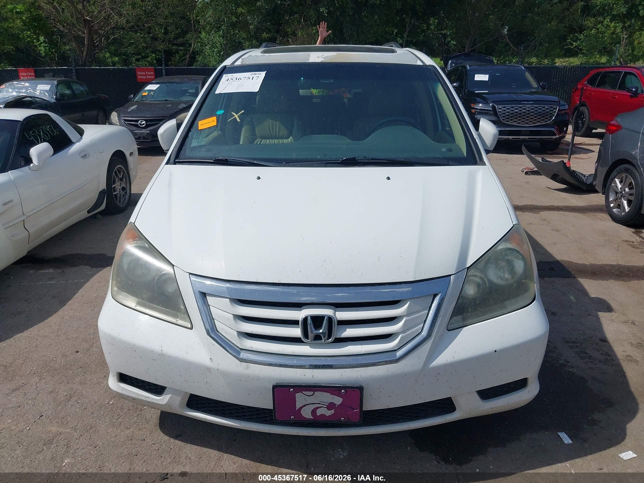 2009 Honda Odyssey Ex-l White vin: 5FNRL38649B401493