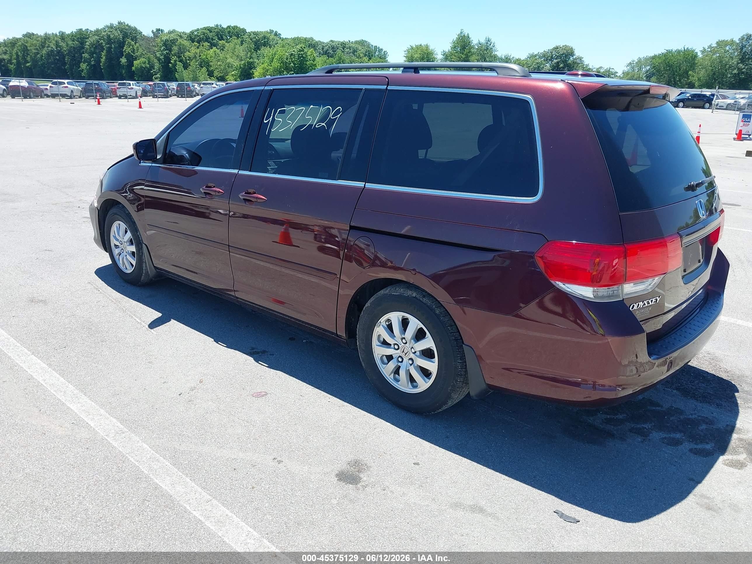 2009 Honda Odyssey Ex-l Burgundy vin: 5FNRL38649B402417