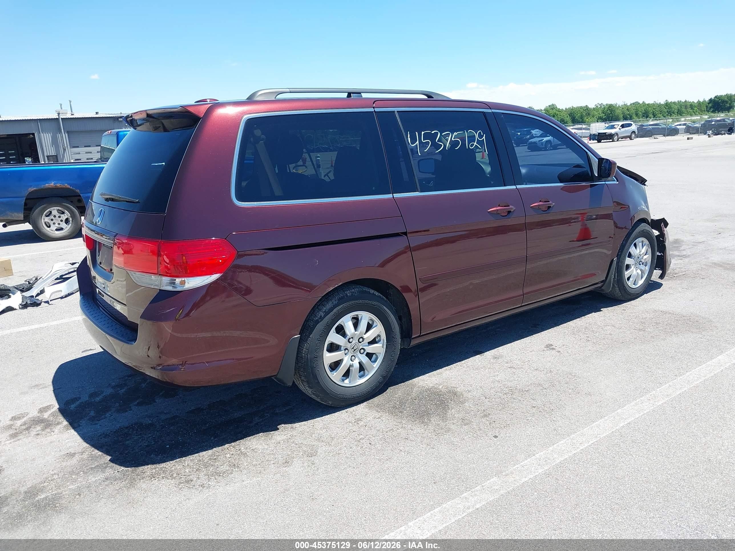 2009 Honda Odyssey Ex-l Burgundy vin: 5FNRL38649B402417