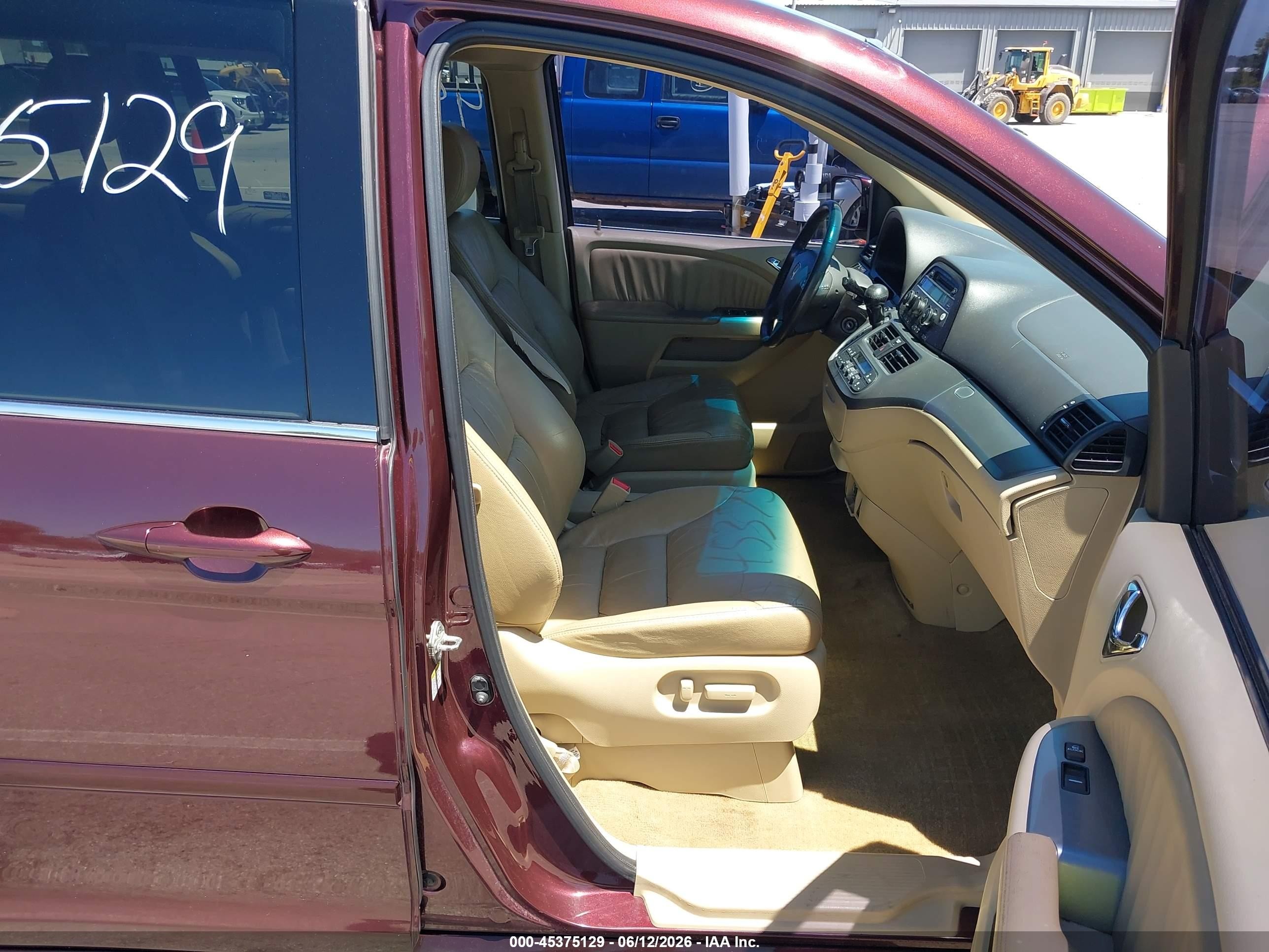 2009 Honda Odyssey Ex-l Burgundy vin: 5FNRL38649B402417