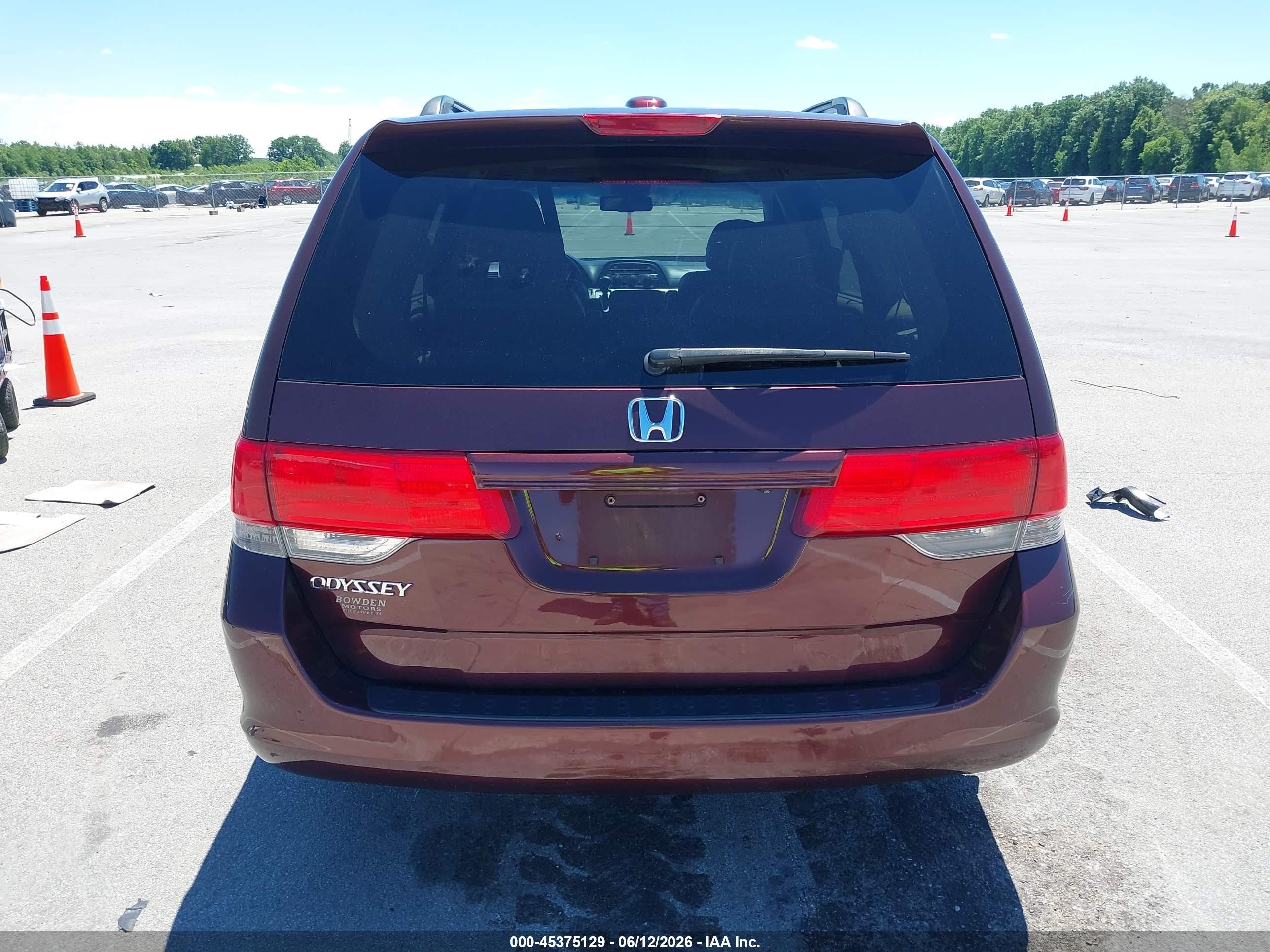 2009 Honda Odyssey Ex-l Burgundy vin: 5FNRL38649B402417