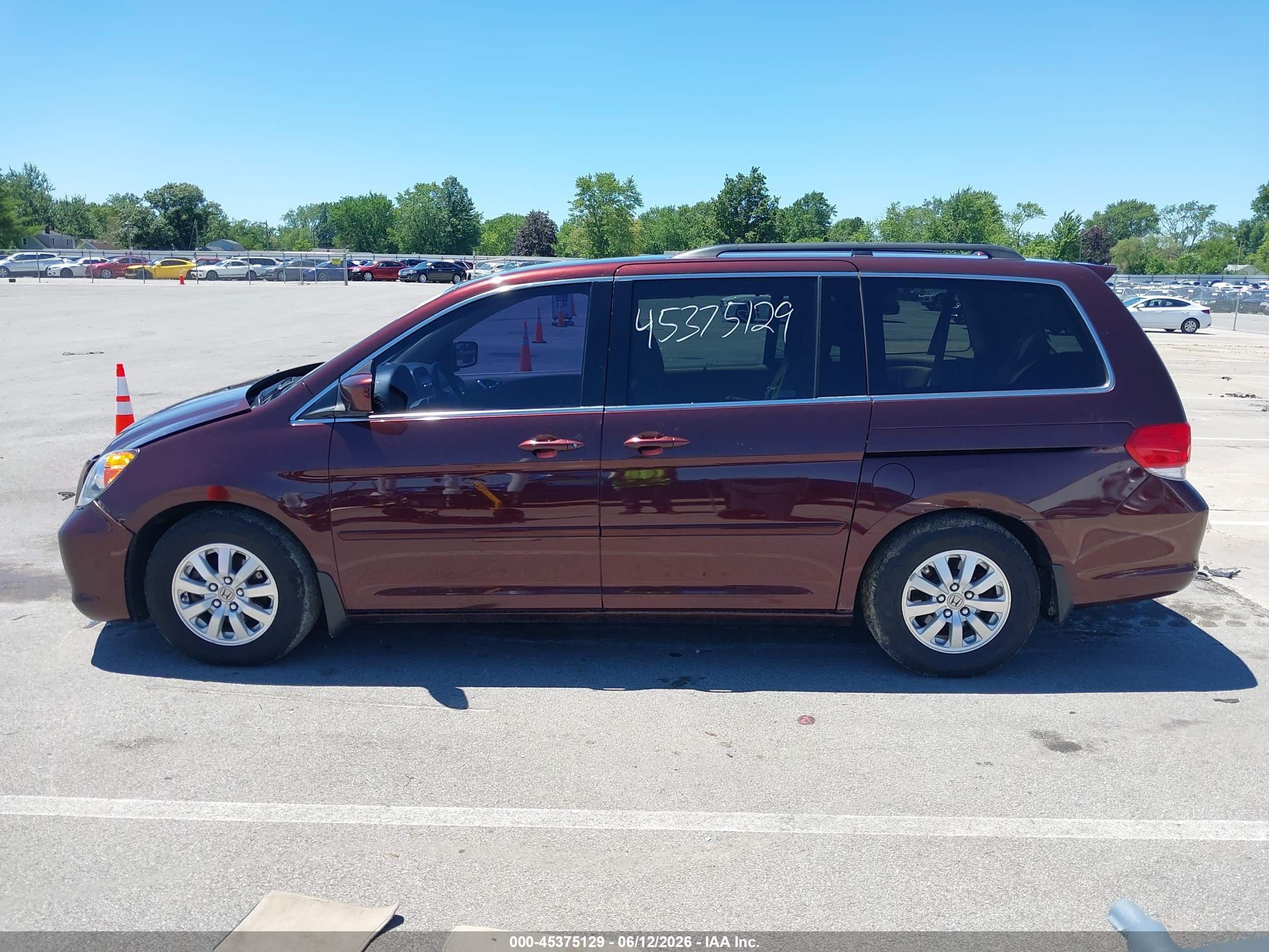 2009 Honda Odyssey Ex-l Burgundy vin: 5FNRL38649B402417
