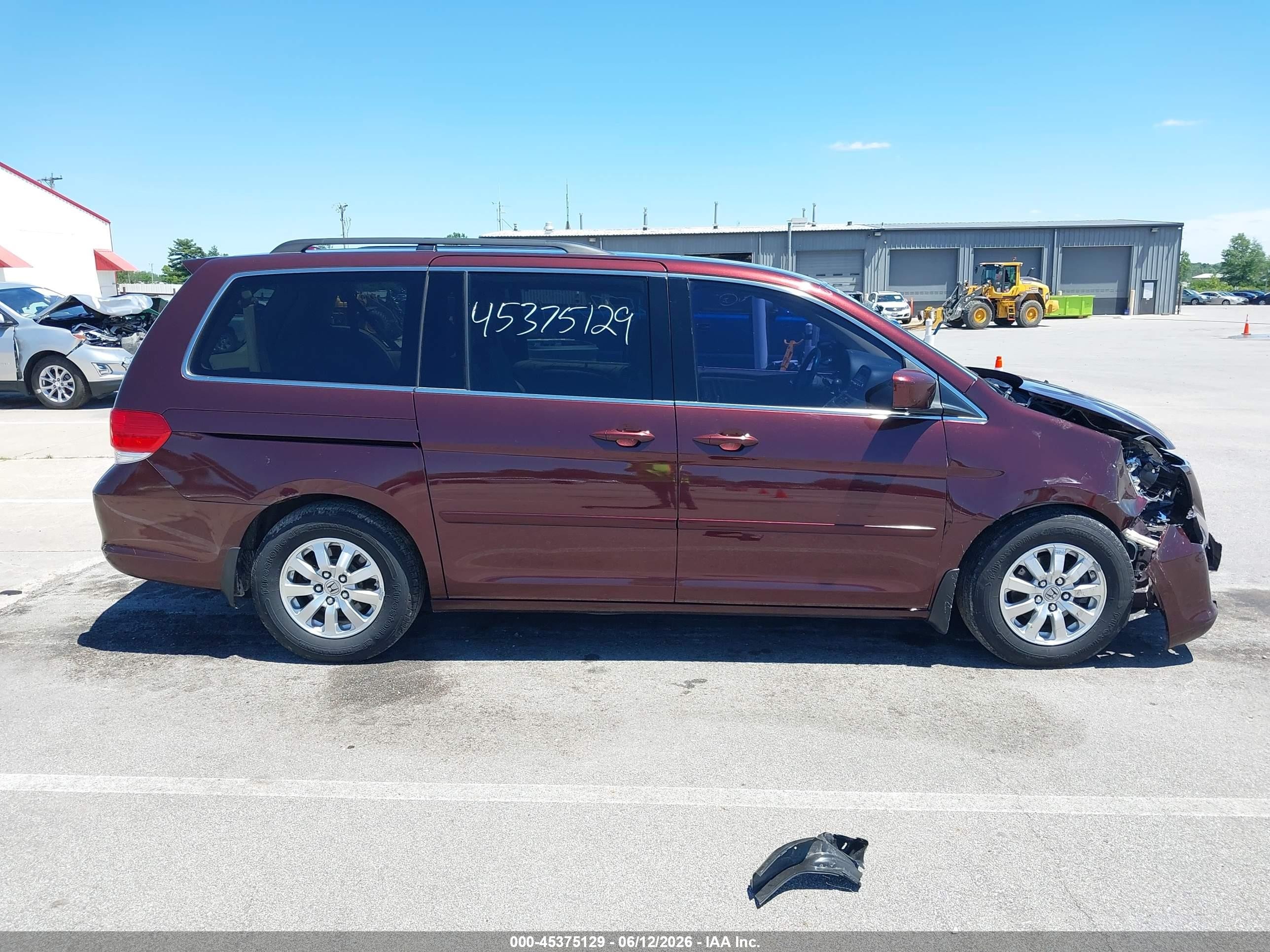 2009 Honda Odyssey Ex-l Burgundy vin: 5FNRL38649B402417