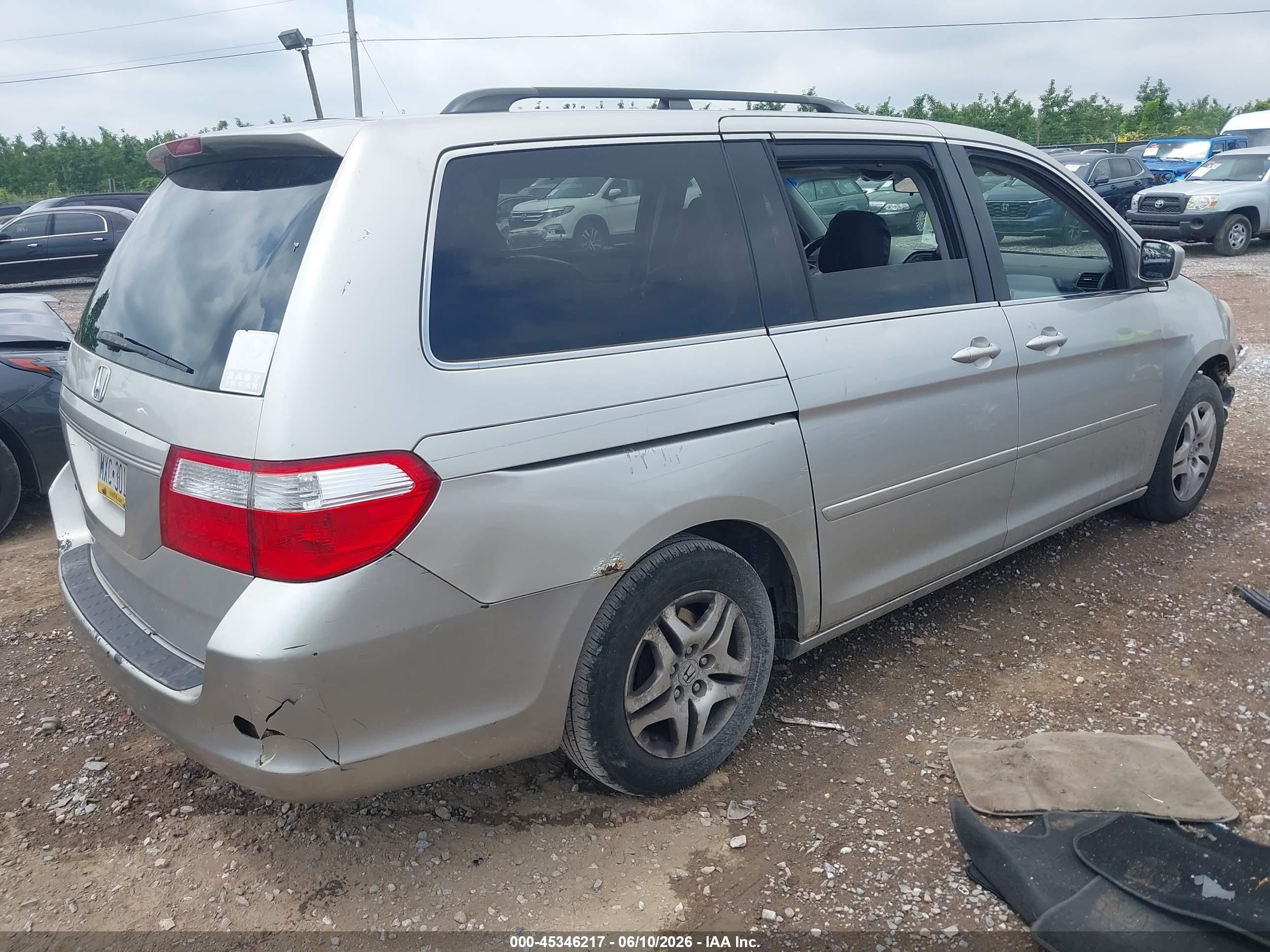 2006 Honda Odyssey Ex-l Gray vin: 5FNRL38656B438631