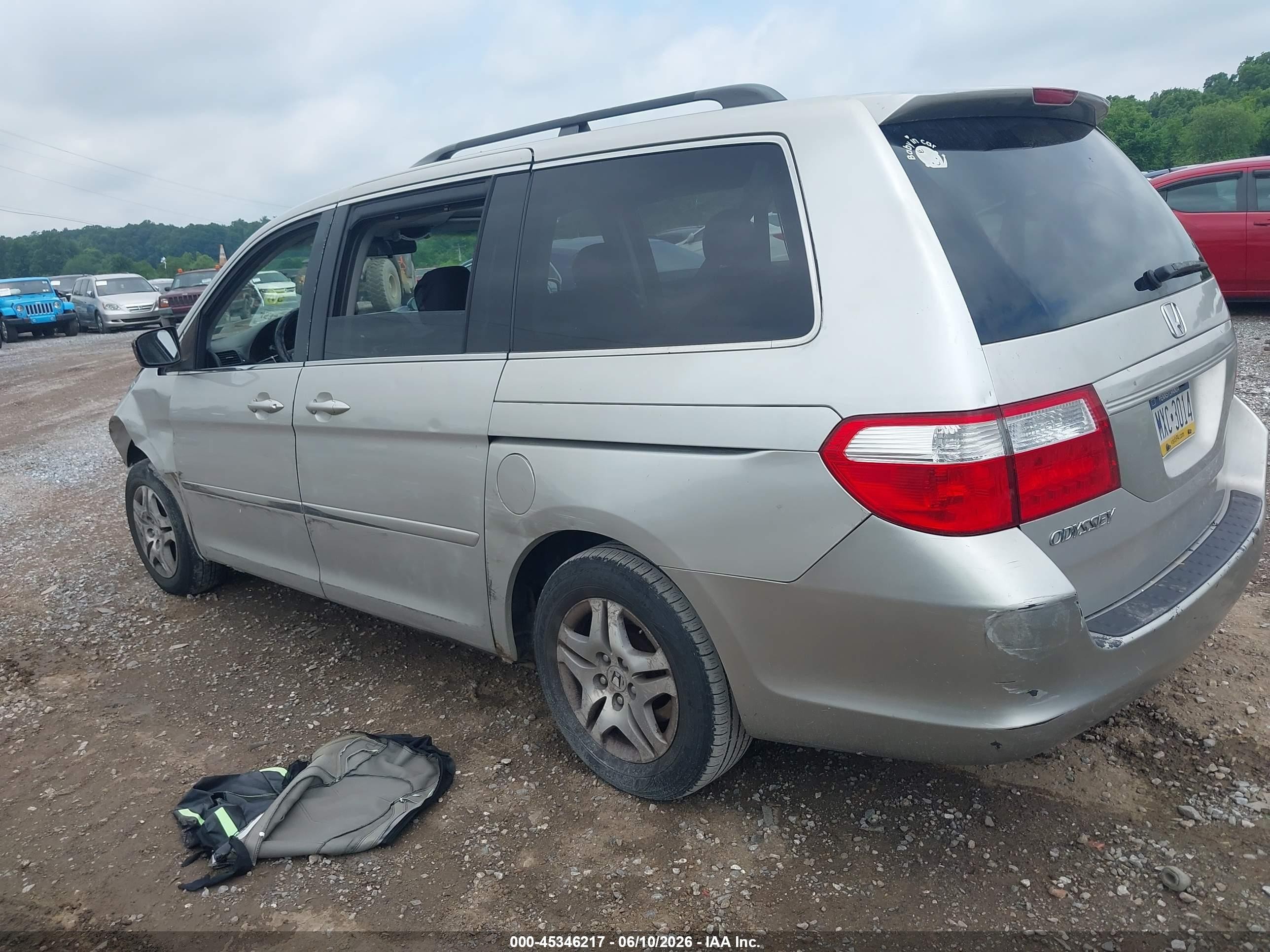 2006 Honda Odyssey Ex-l Gray vin: 5FNRL38656B438631