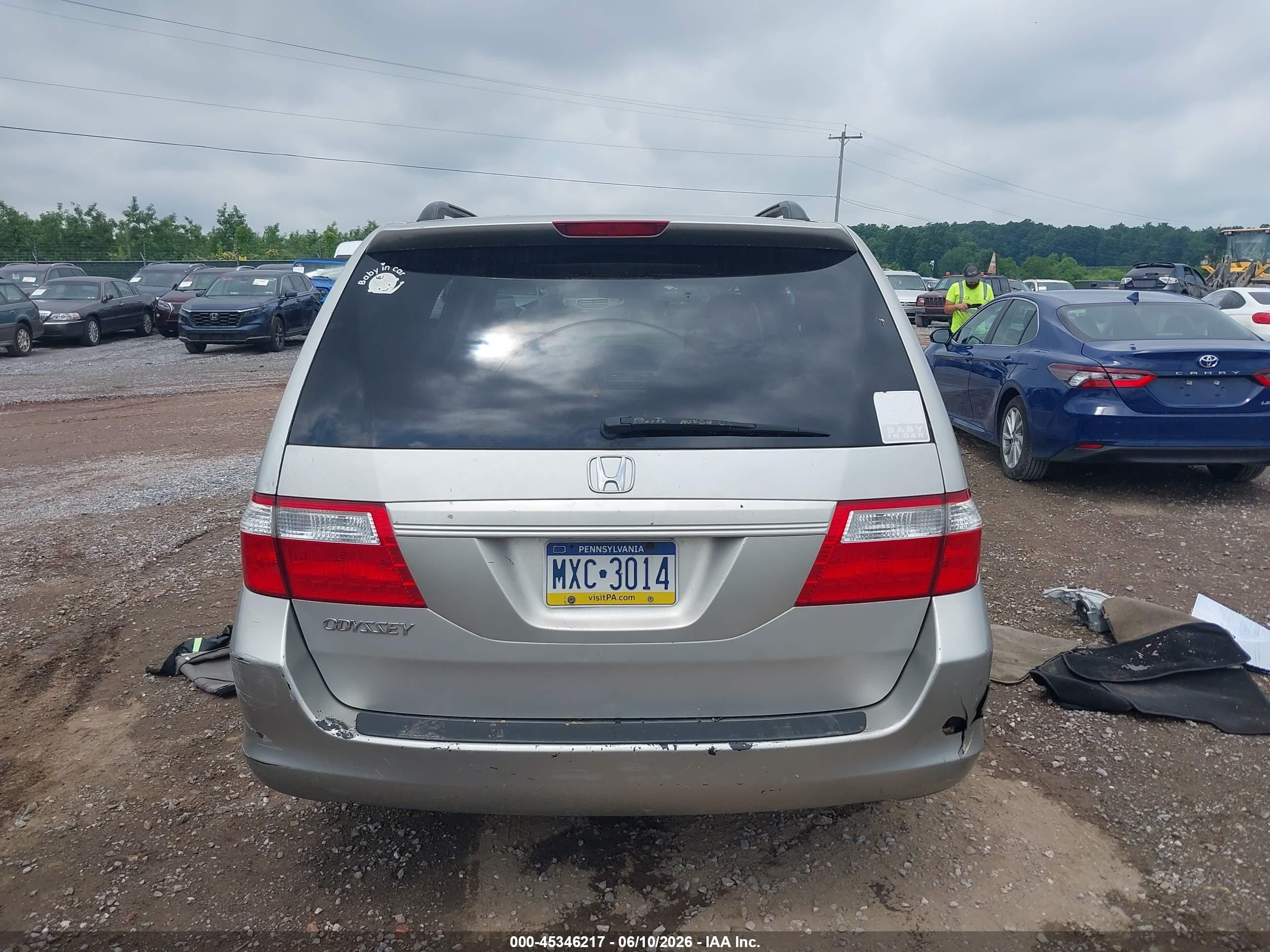 2006 Honda Odyssey Ex-l Gray vin: 5FNRL38656B438631