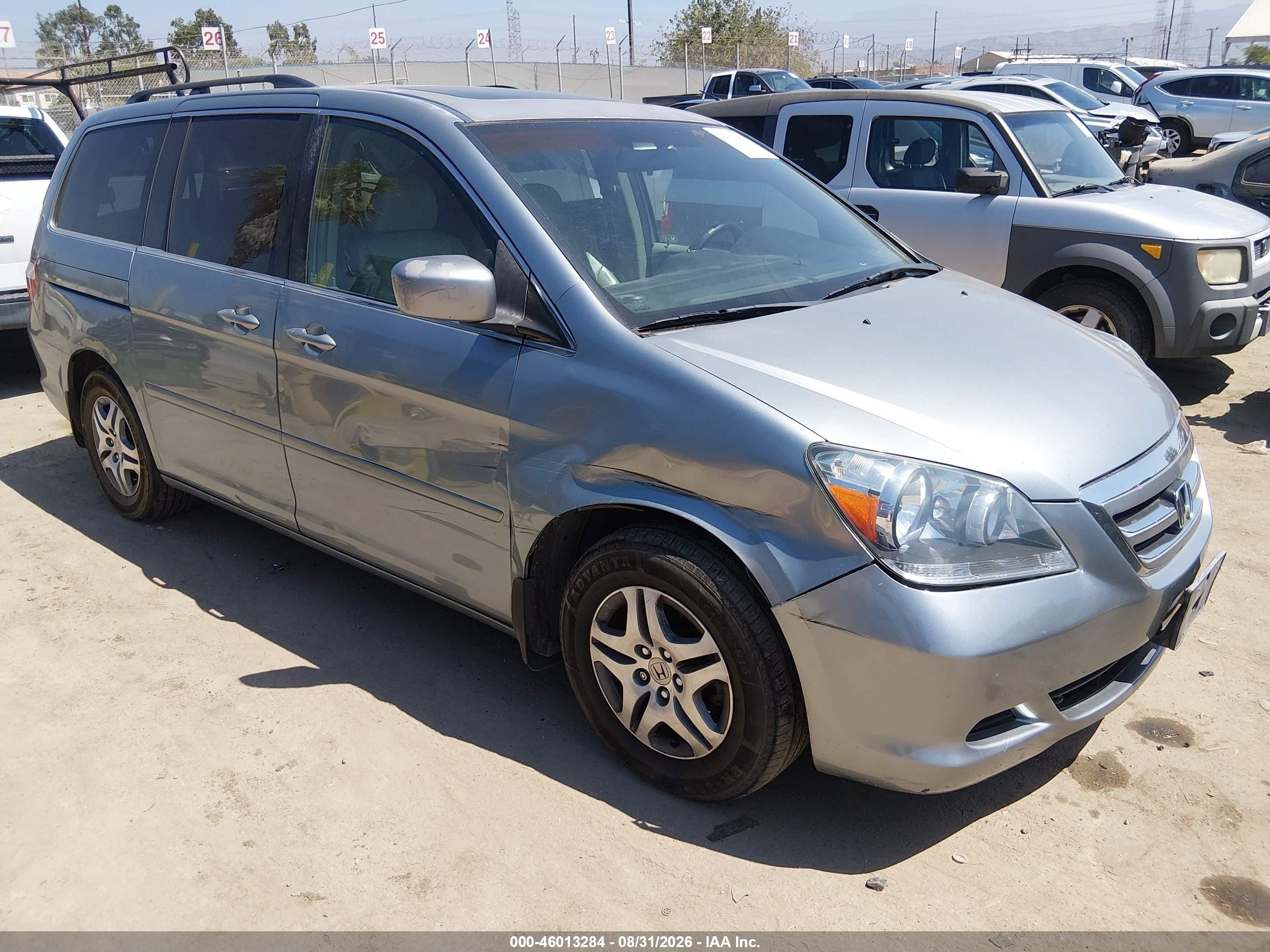 2007 Honda Odyssey Ex-l Light Blue vin: 5FNRL38657B018563