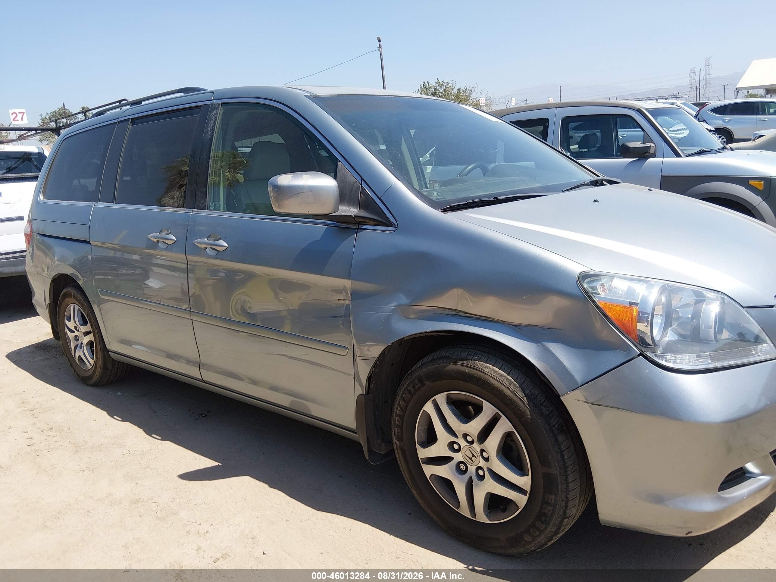 2007 Honda Odyssey Ex-l Light Blue vin: 5FNRL38657B018563