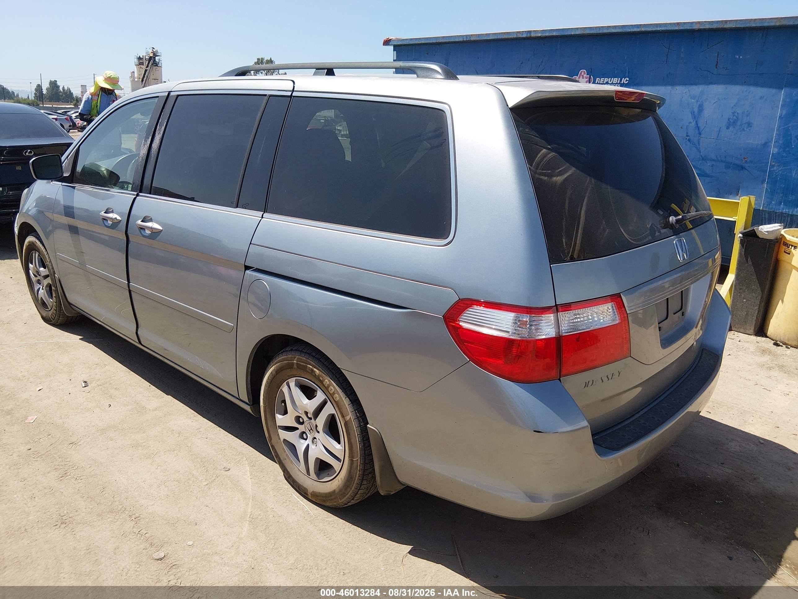 2007 Honda Odyssey Ex-l Light Blue vin: 5FNRL38657B018563