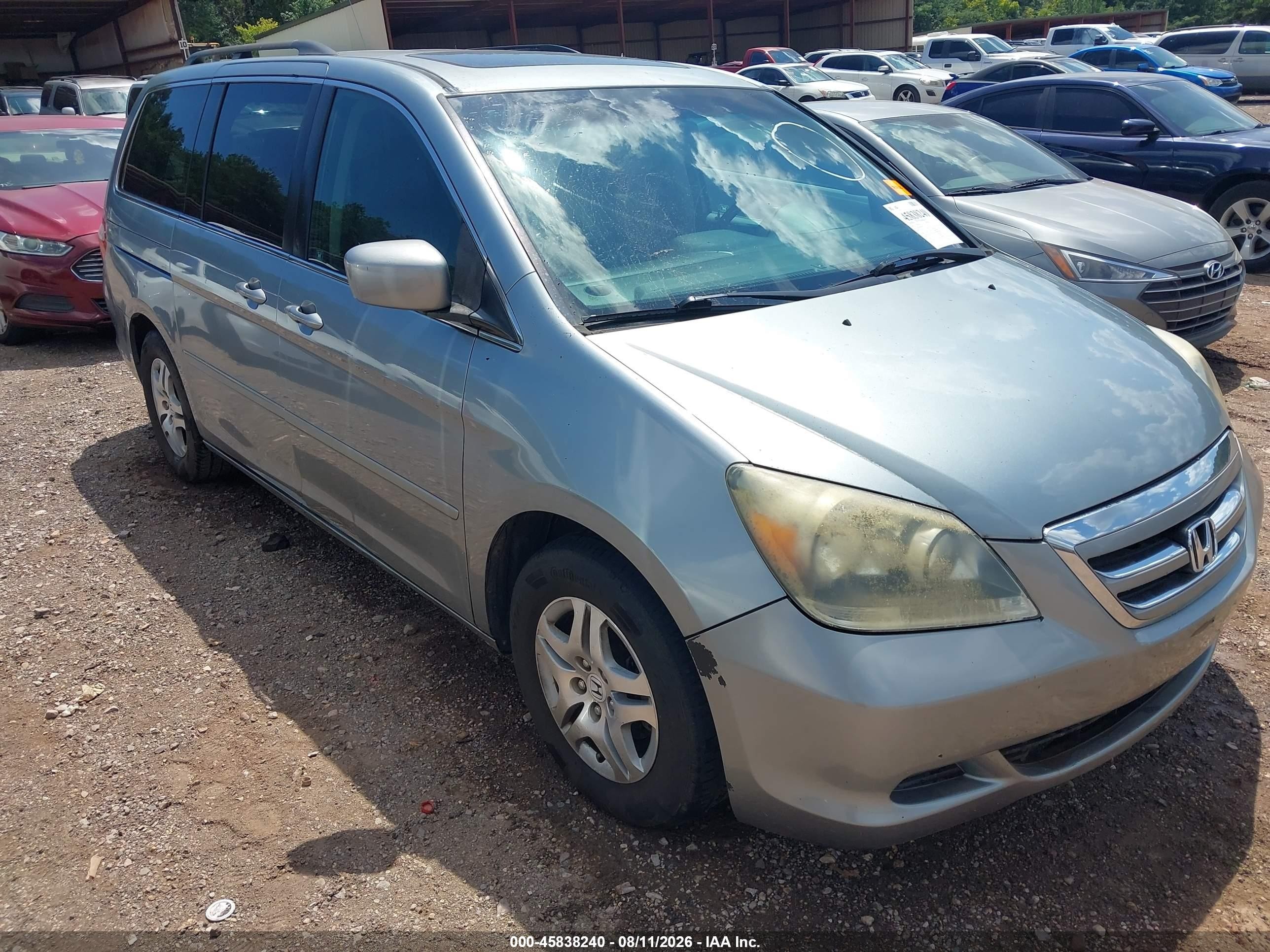 2007 Honda Odyssey Ex-l Light Blue vin: 5FNRL38657B072218