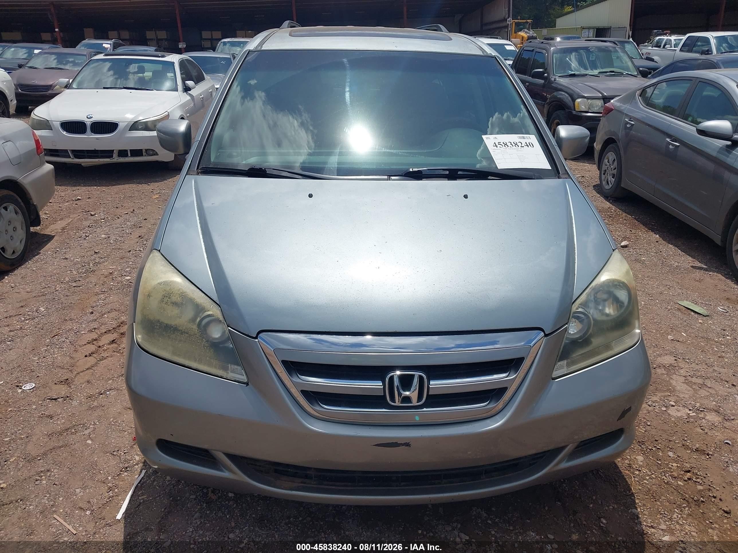 2007 Honda Odyssey Ex-l Light Blue vin: 5FNRL38657B072218