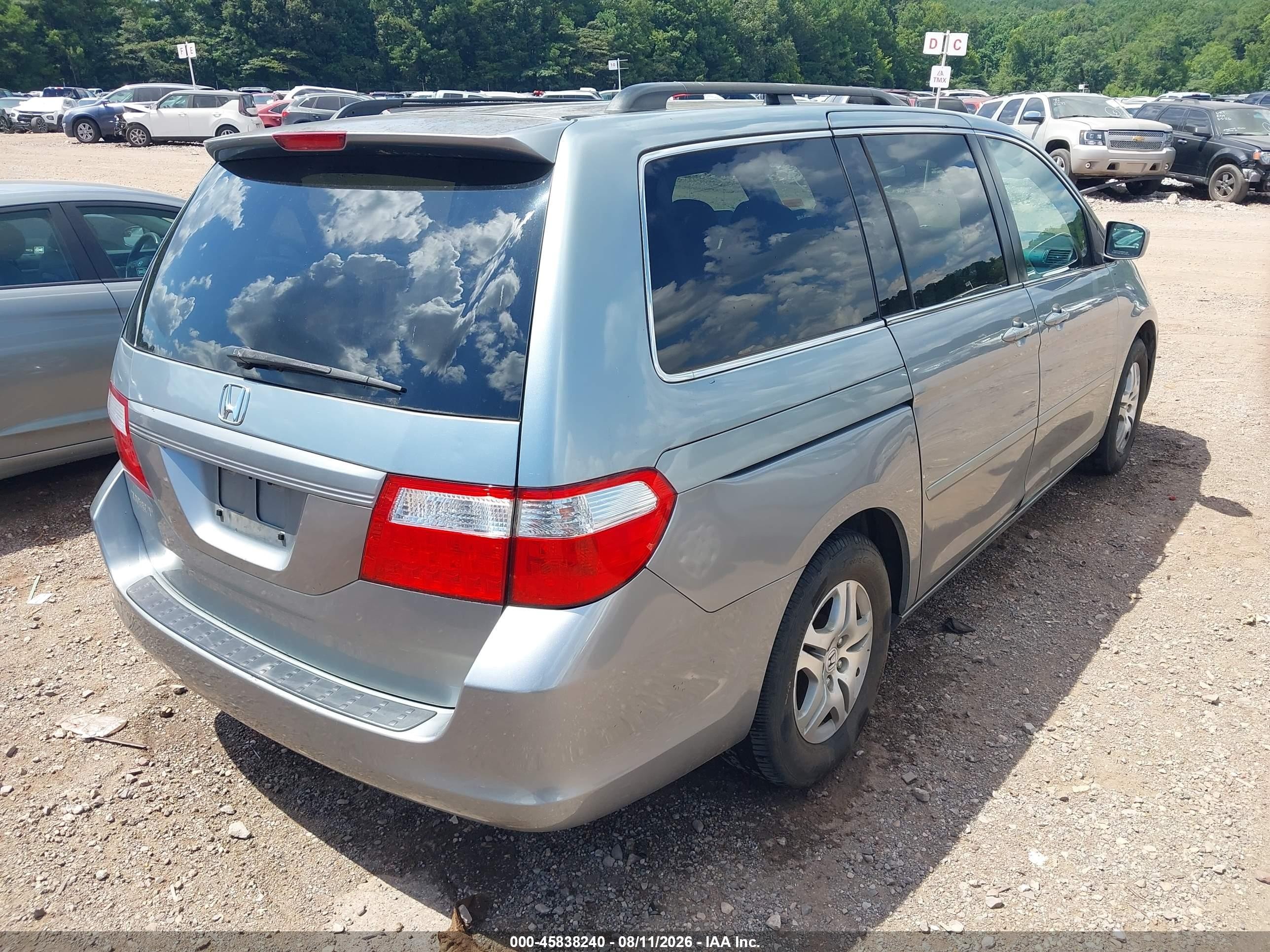 2007 Honda Odyssey Ex-l Light Blue vin: 5FNRL38657B072218