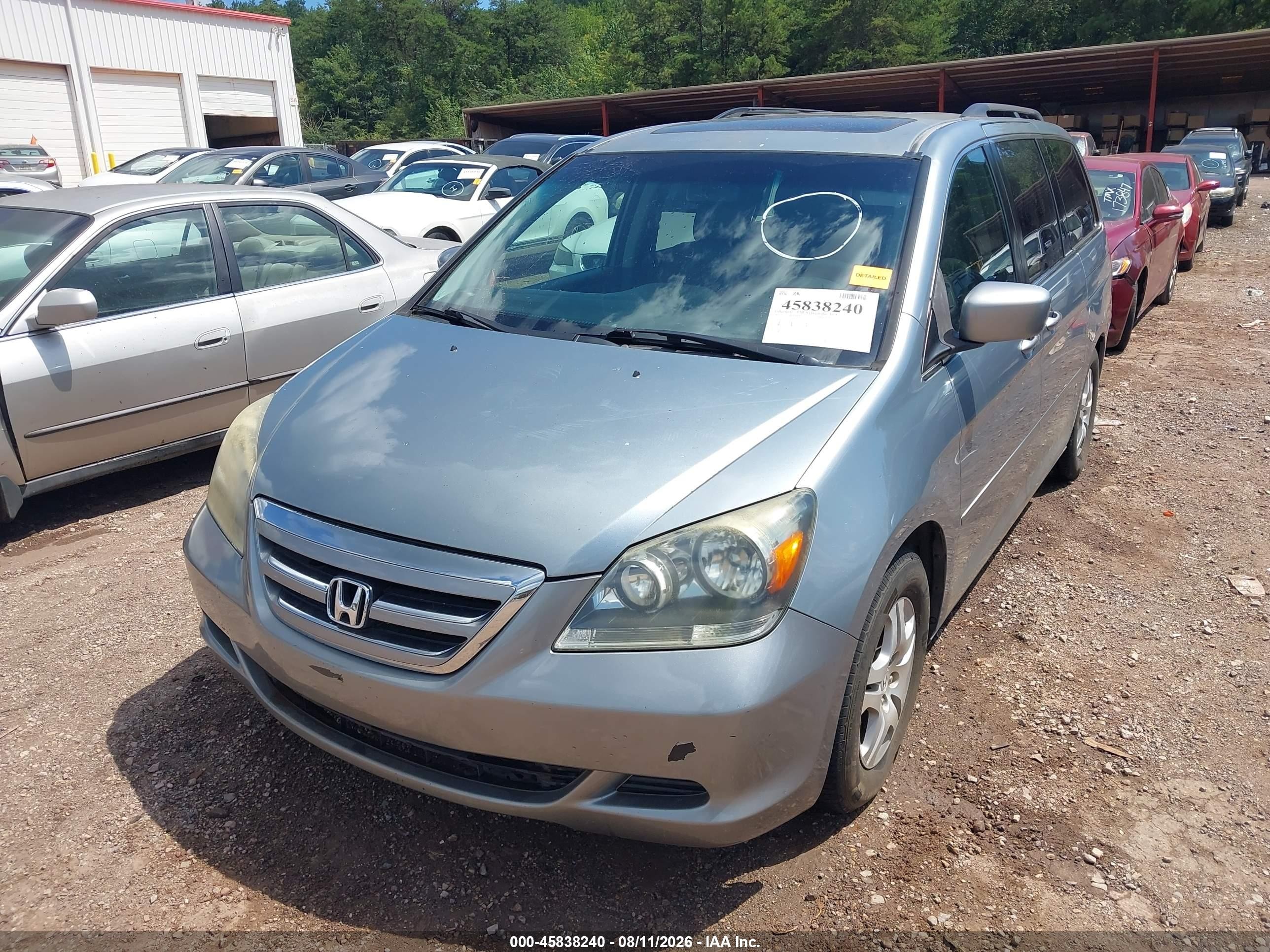 2007 Honda Odyssey Ex-l Light Blue vin: 5FNRL38657B072218