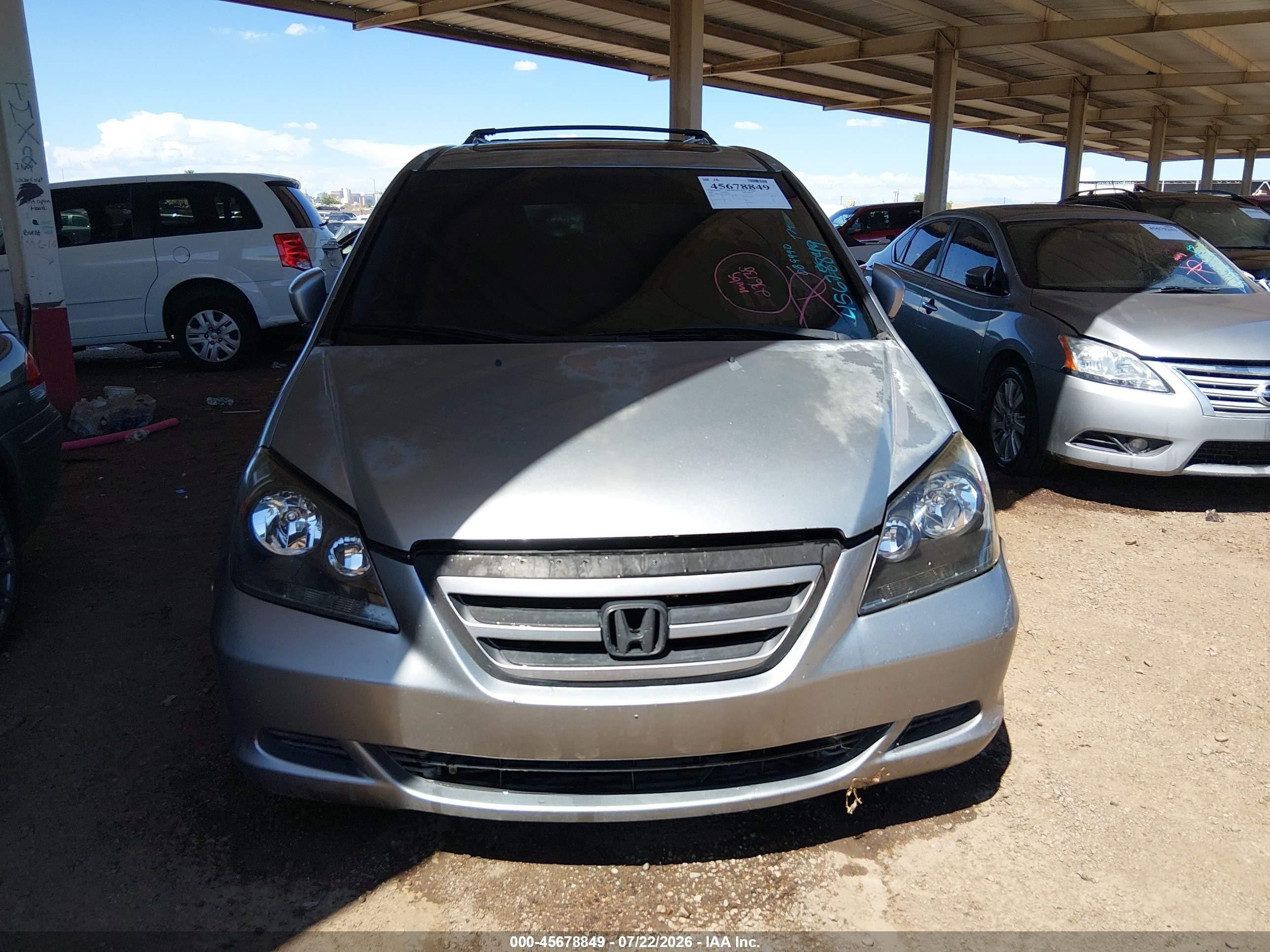 2007 Honda Odyssey Ex-l Gray vin: 5FNRL38657B089990
