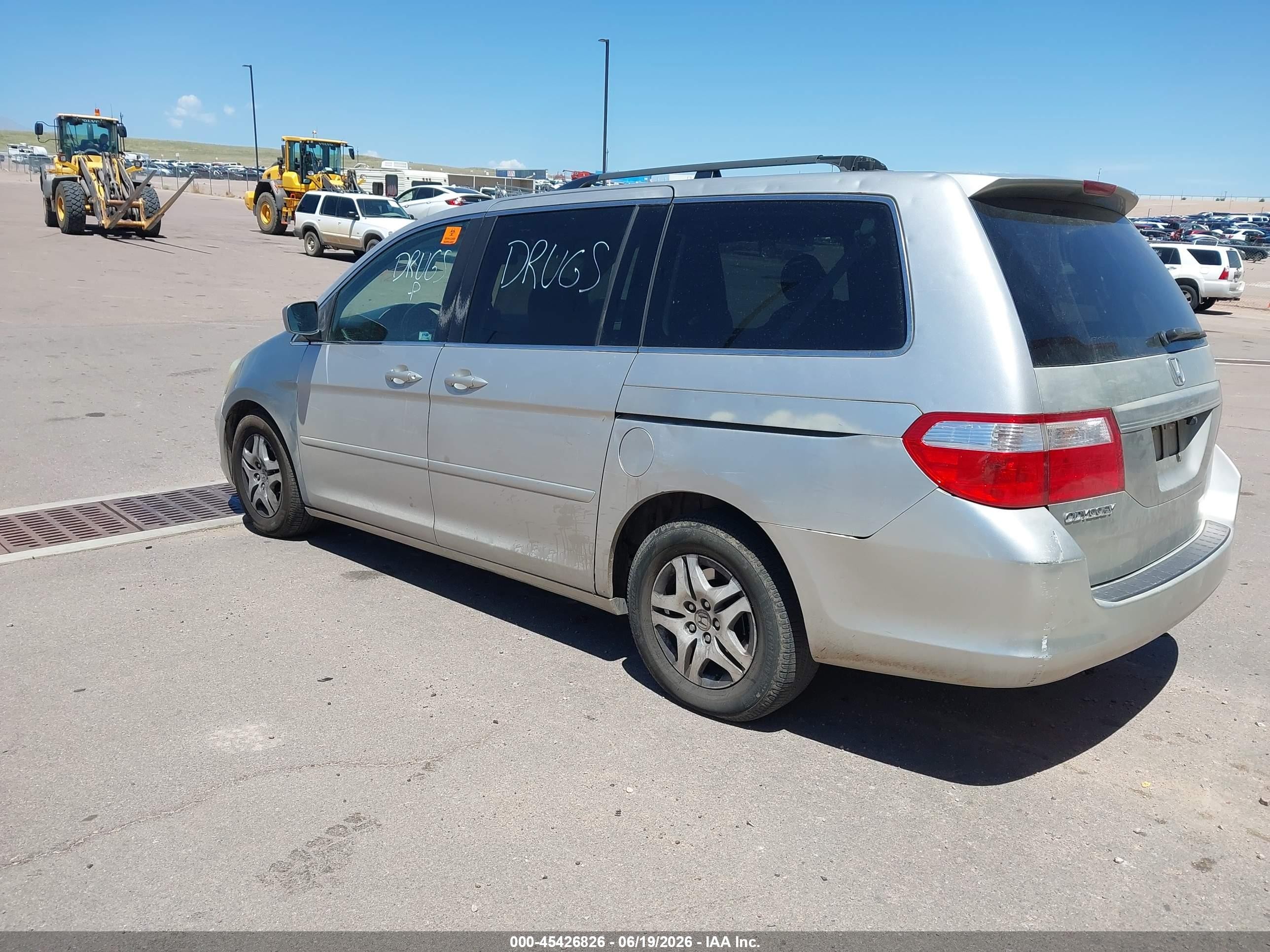 2007 Honda Odyssey Ex-l Silver vin: 5FNRL38657B424150