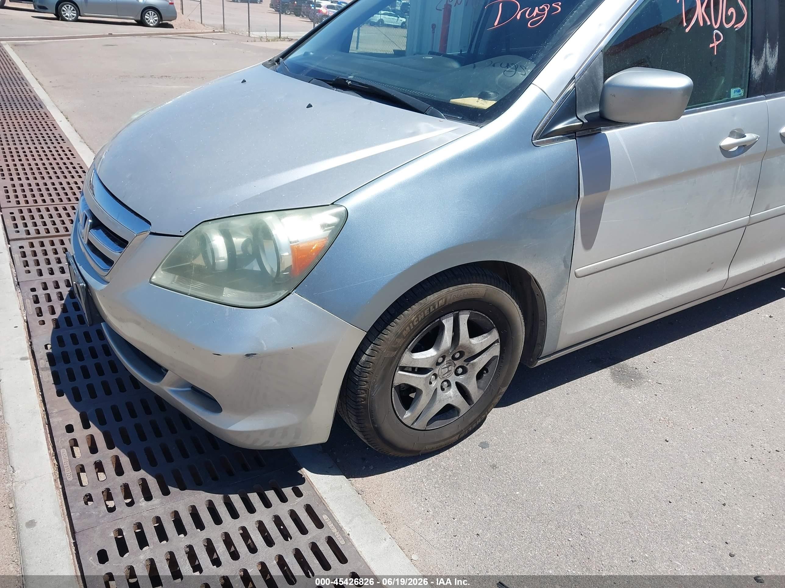 2007 Honda Odyssey Ex-l Silver vin: 5FNRL38657B424150
