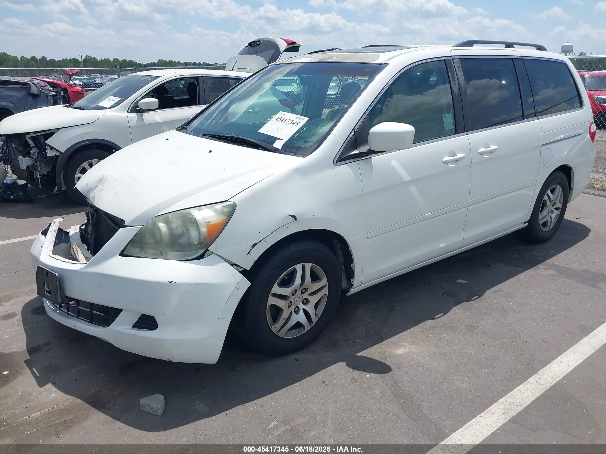 2007 Honda Odyssey Ex-l Белый vin: 5FNRL38657B426576