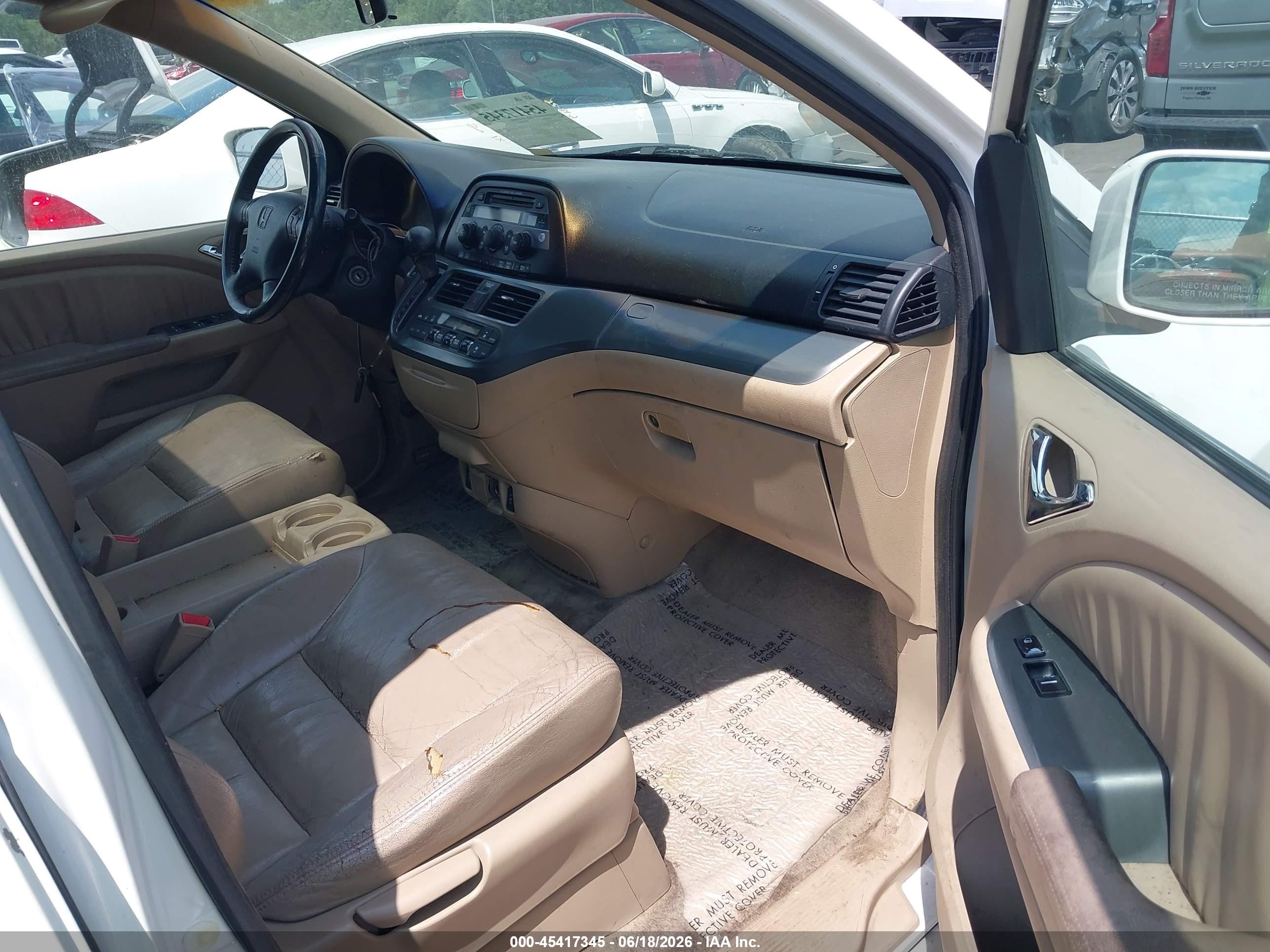 2007 Honda Odyssey Ex-l Белый vin: 5FNRL38657B426576
