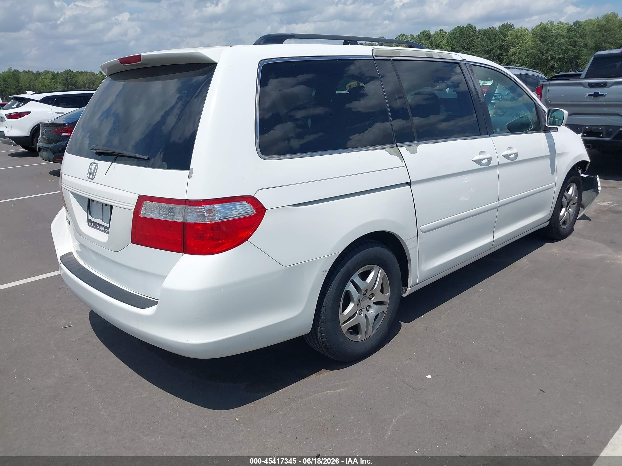 2007 Honda Odyssey Ex-l Белый vin: 5FNRL38657B426576