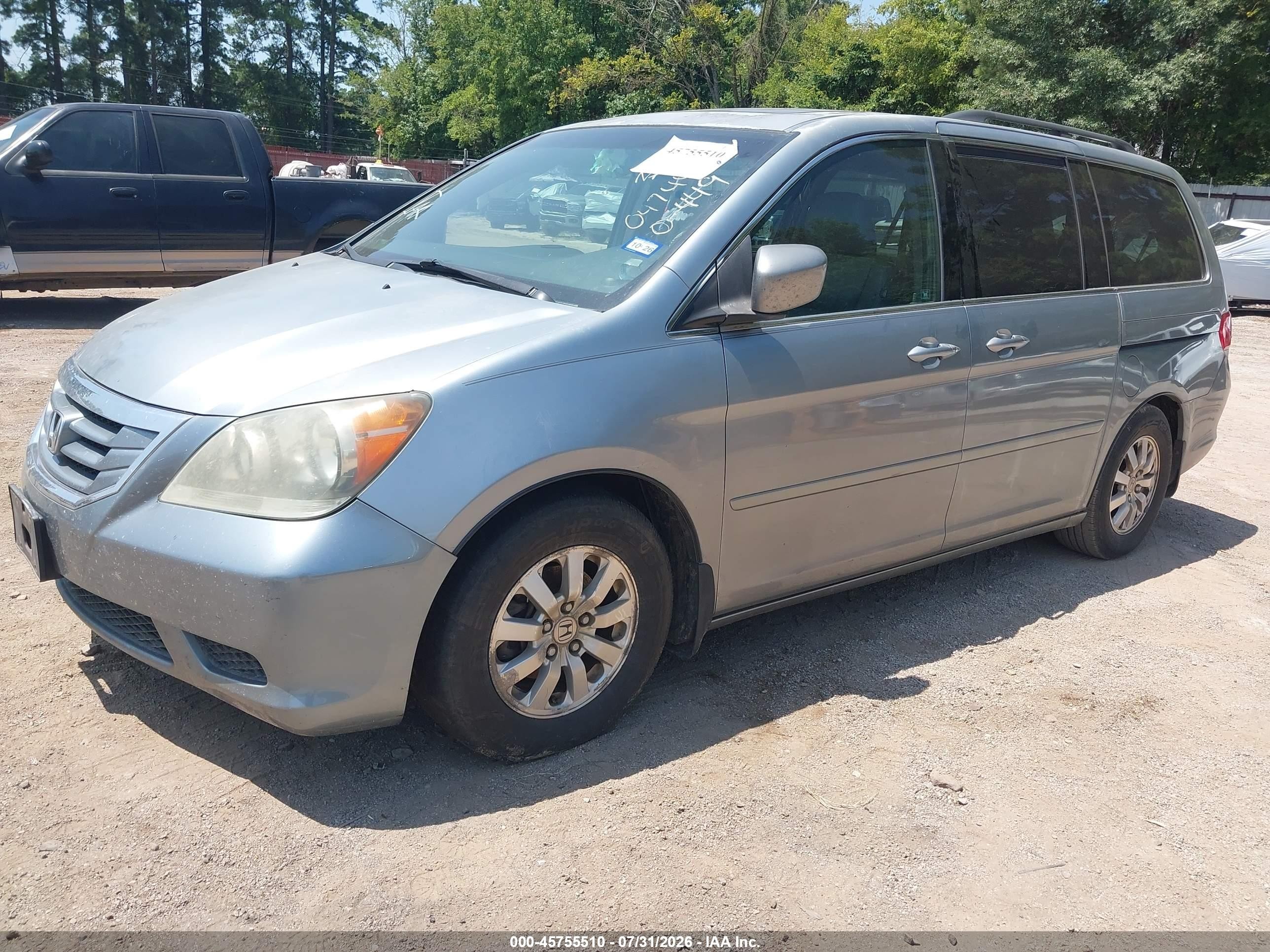 2009 Honda Odyssey Ex-l Light Blue vin: 5FNRL38659B047449