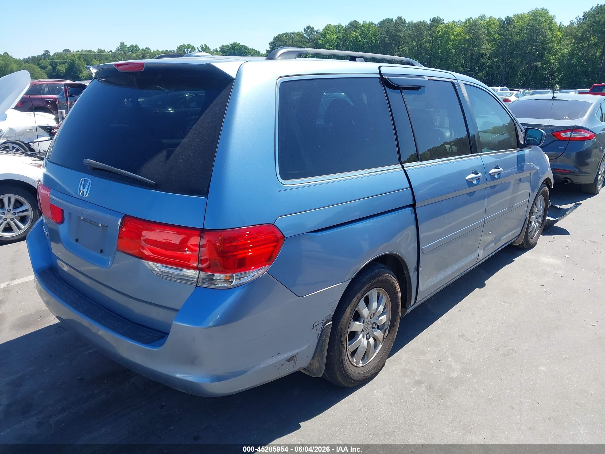 2009 Honda Odyssey Ex-l Light Blue vin: 5FNRL38659B057771