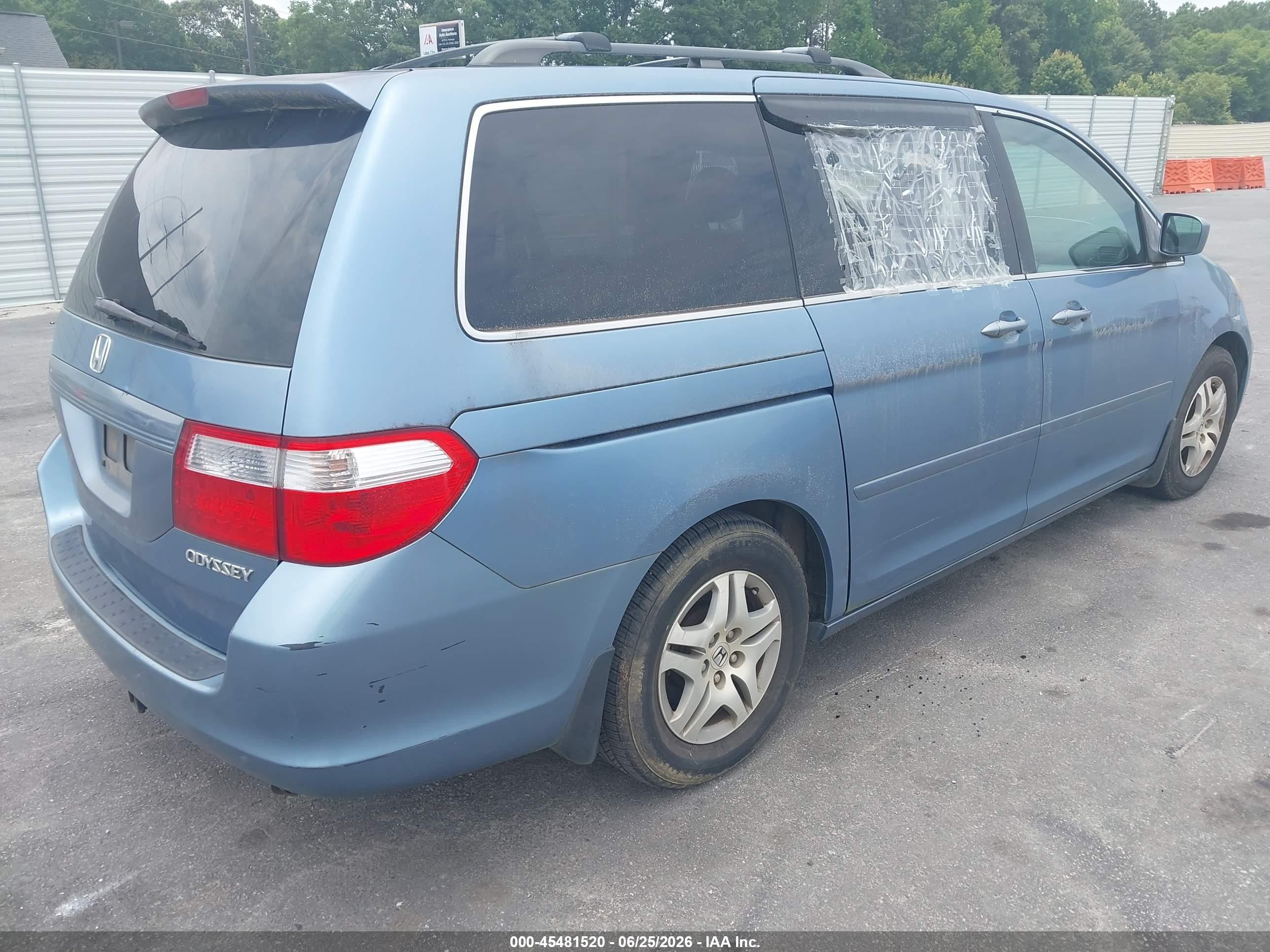 2005 Honda Odyssey Ex-l Light Blue vin: 5FNRL38665B090577