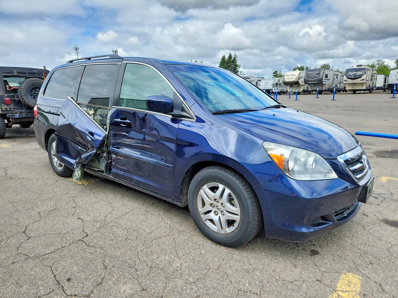 2005 Honda Odyssey Exl Синий vin: 5FNRL38665B108754