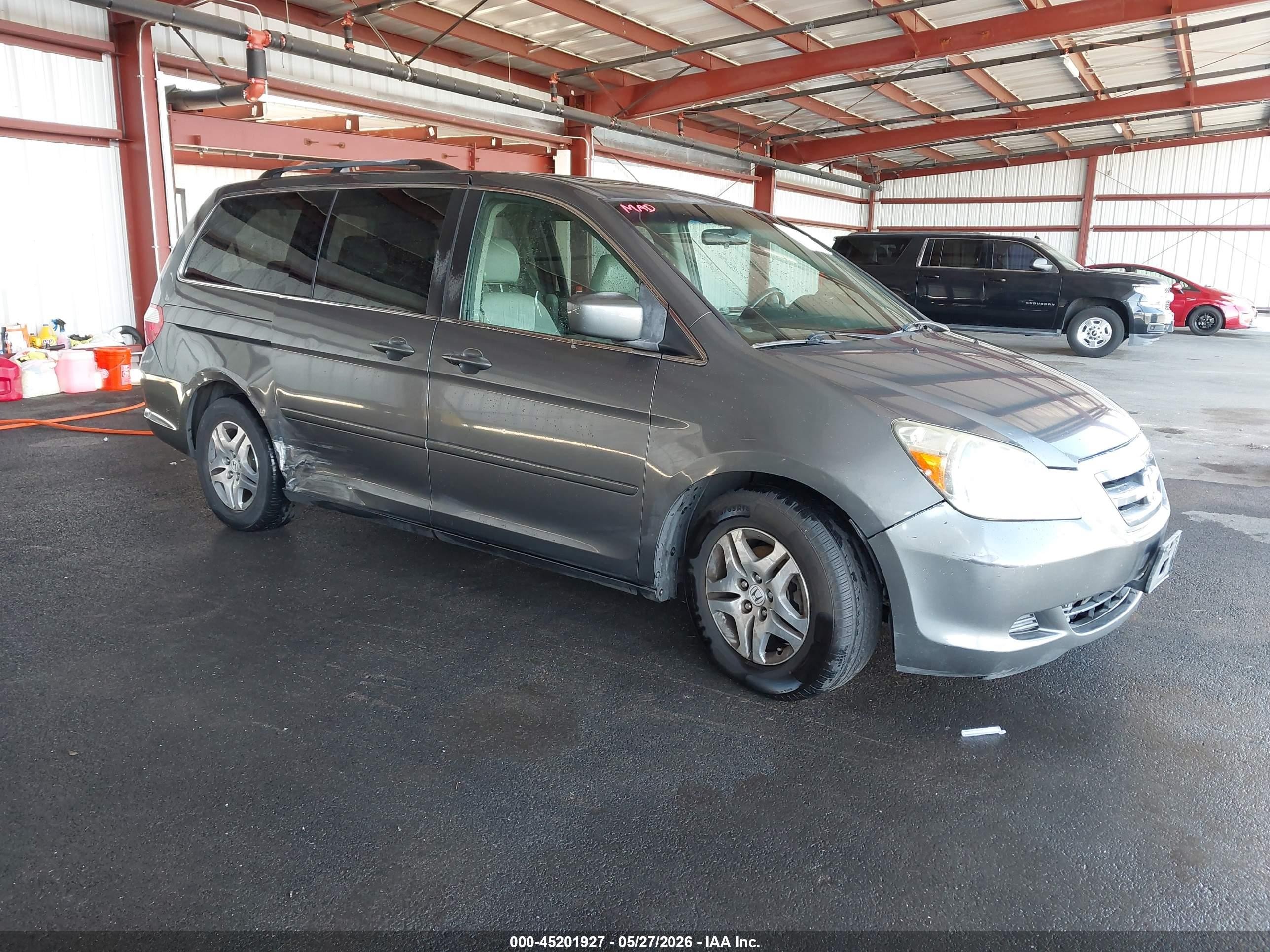 2007 Honda Odyssey Ex-l Gray vin: 5FNRL38667B407468