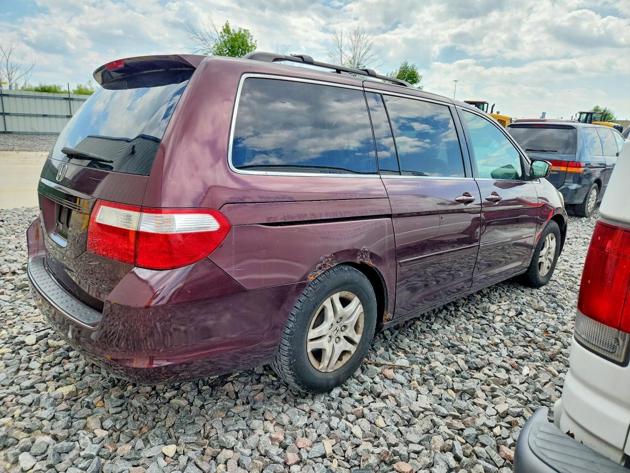 2007 Honda Odyssey Exl Burgundy vin: 5FNRL38667B437876