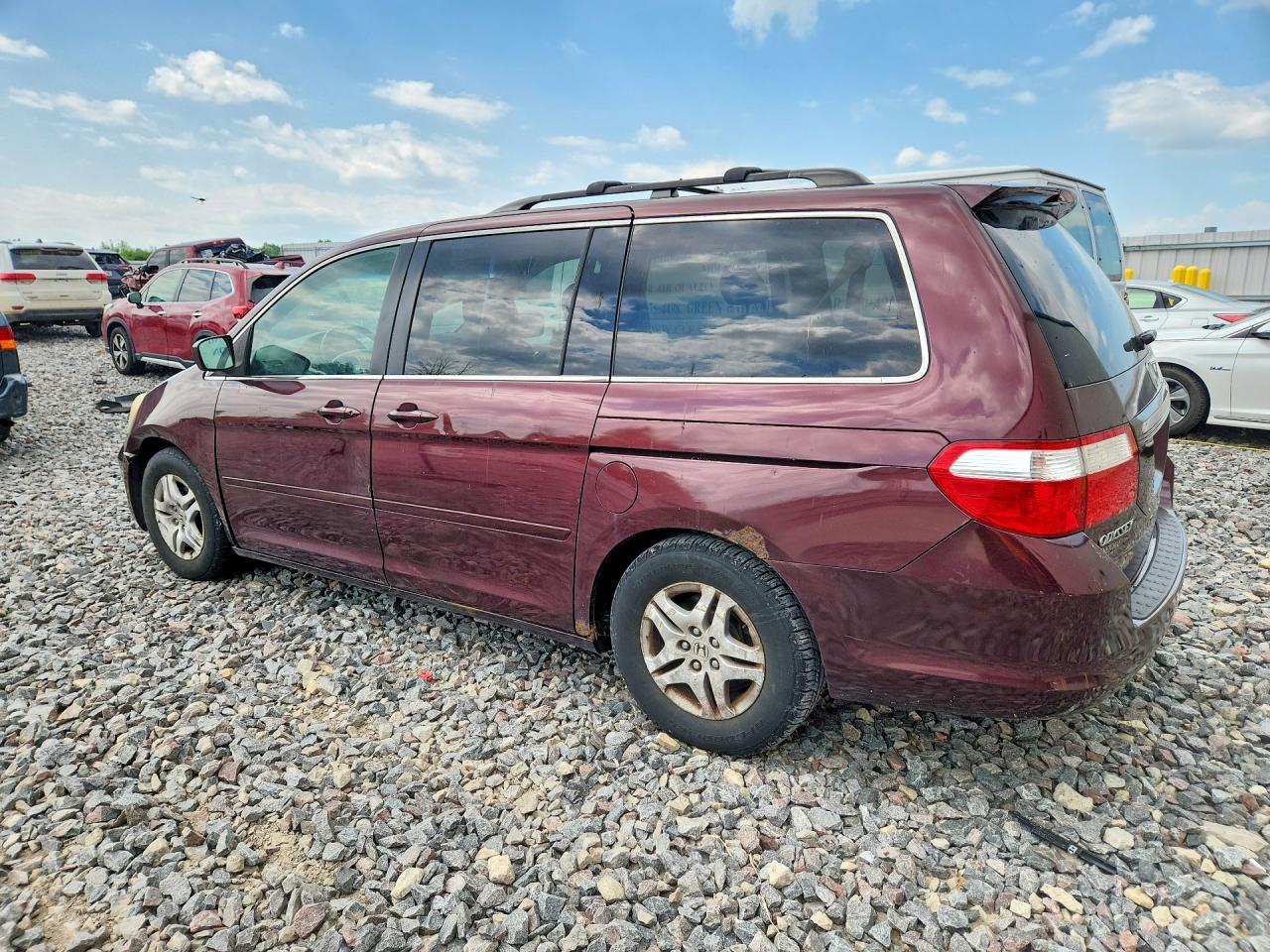 2007 Honda Odyssey Exl Burgundy vin: 5FNRL38667B437876